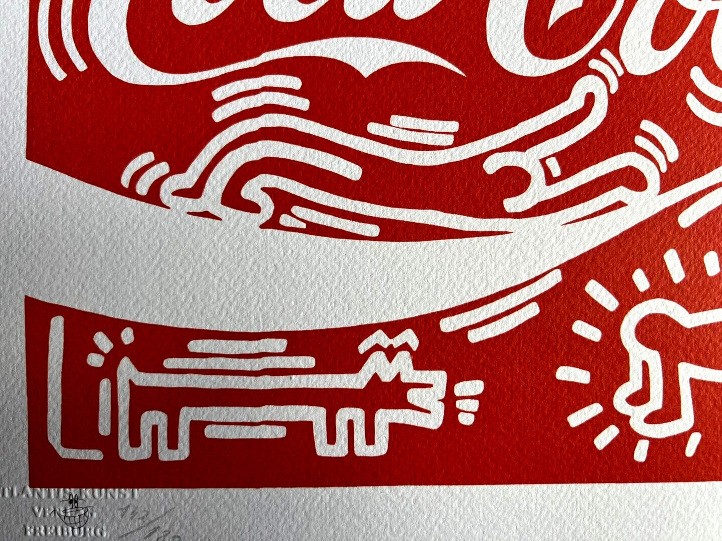 Keith Haring Lithograph Of A Coa Painting Signed Numbered Pencil Pen