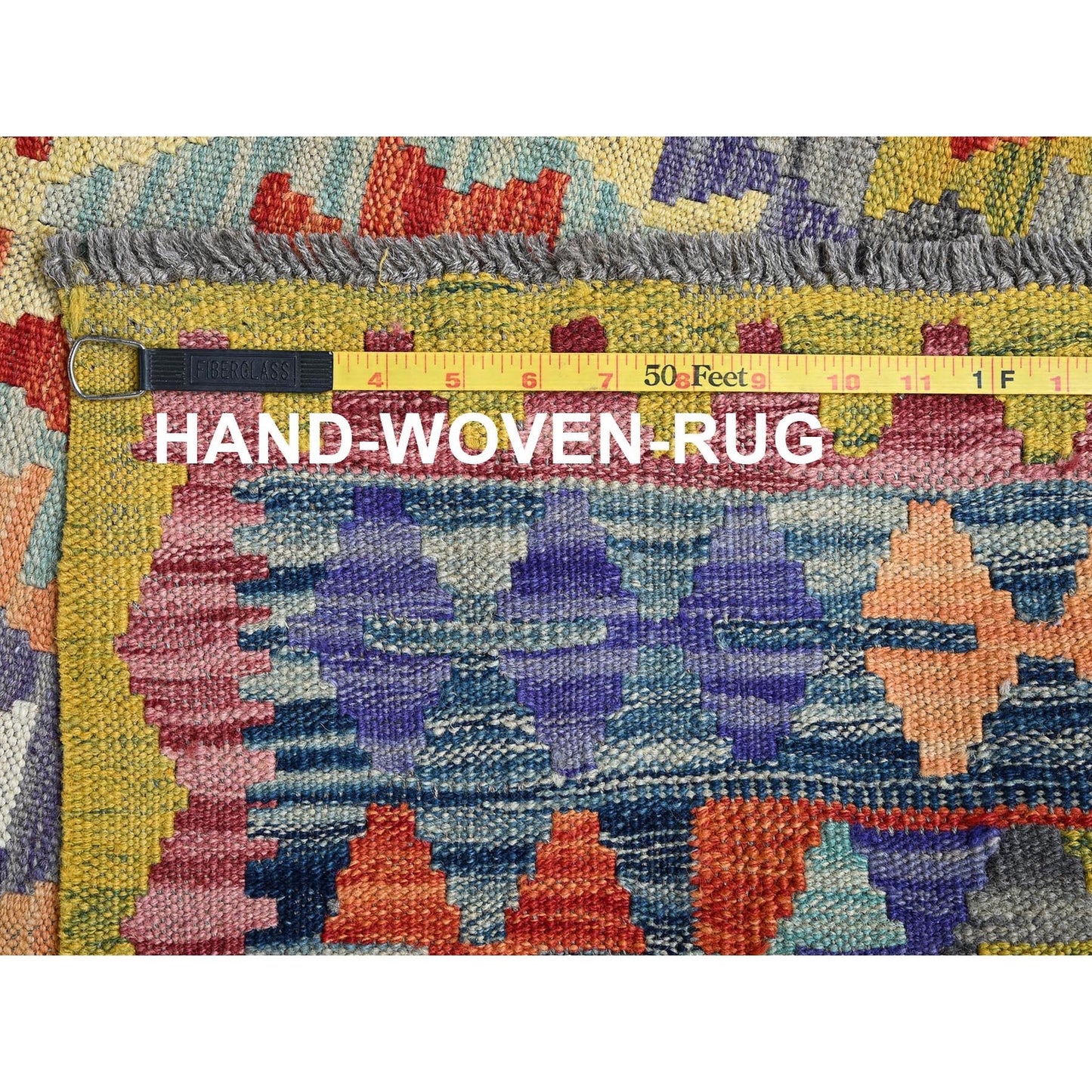 3'4"X5' Colorful Afghan Kilim Flat Weave 100% Wool Hand Woven Rug