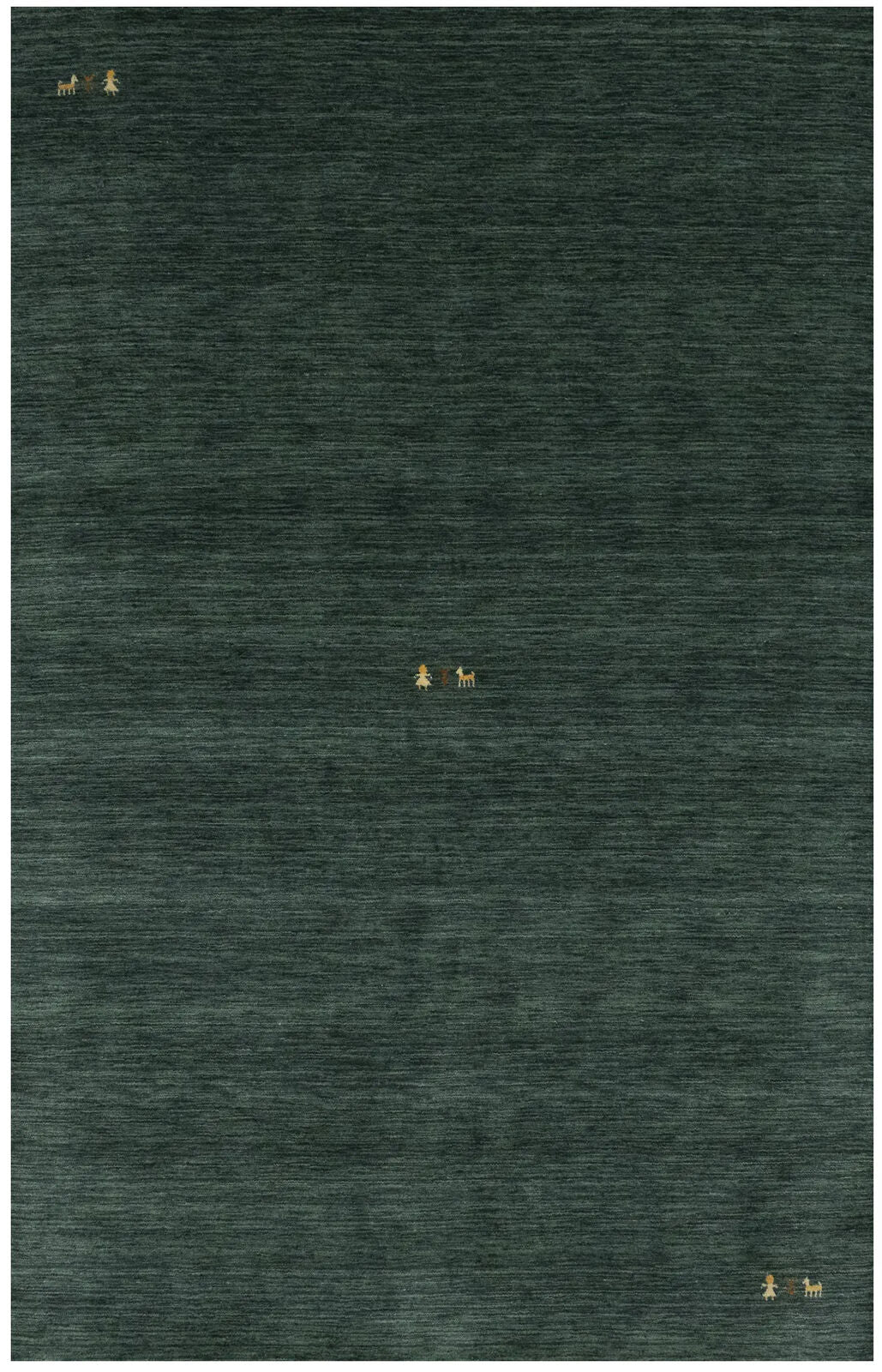 Handmade Dark Green Gabbeh Modern Rug Tribal