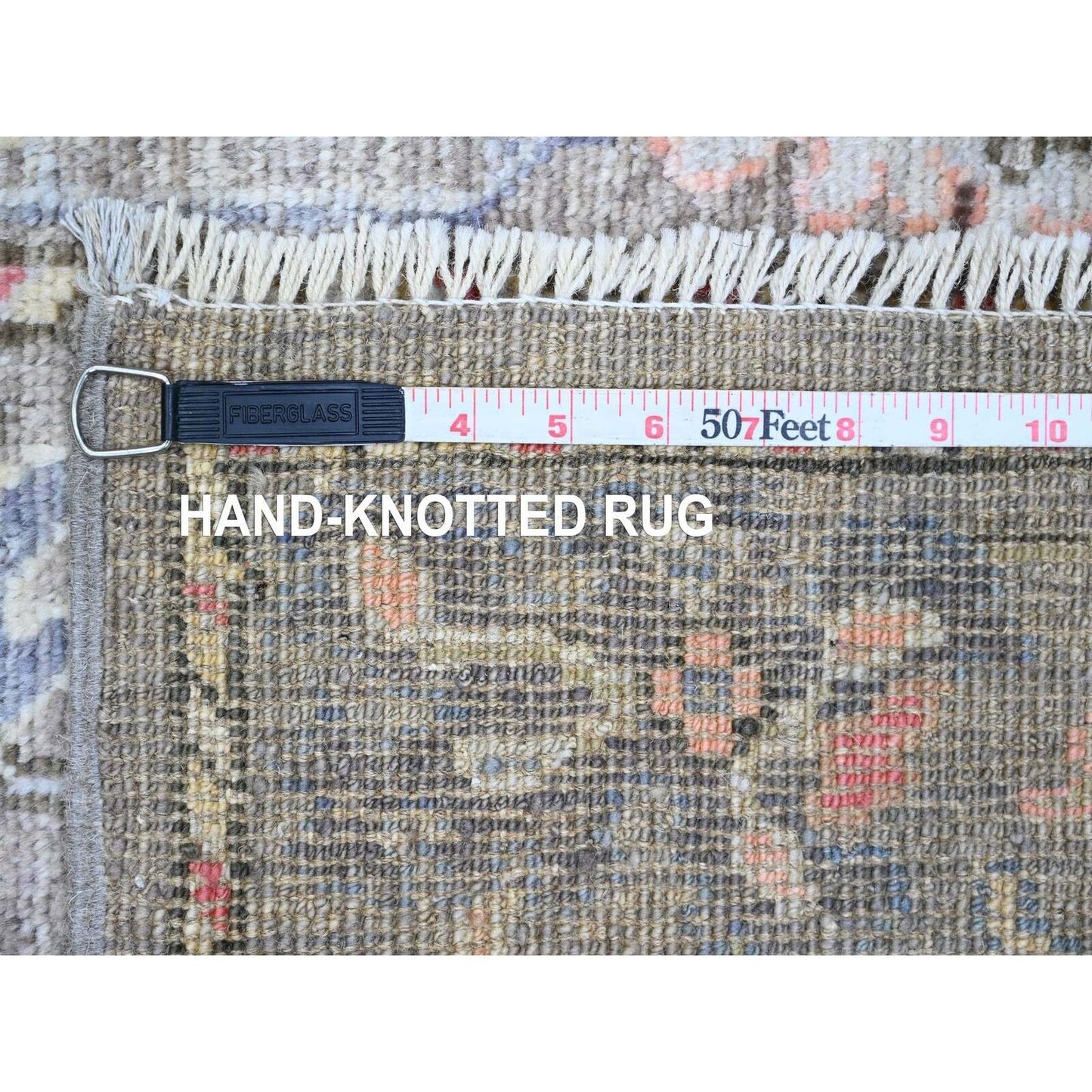 2'10"X11'10" Brown Hand Knotted Afghan Angora Oushak Pure Wool Runner Rug