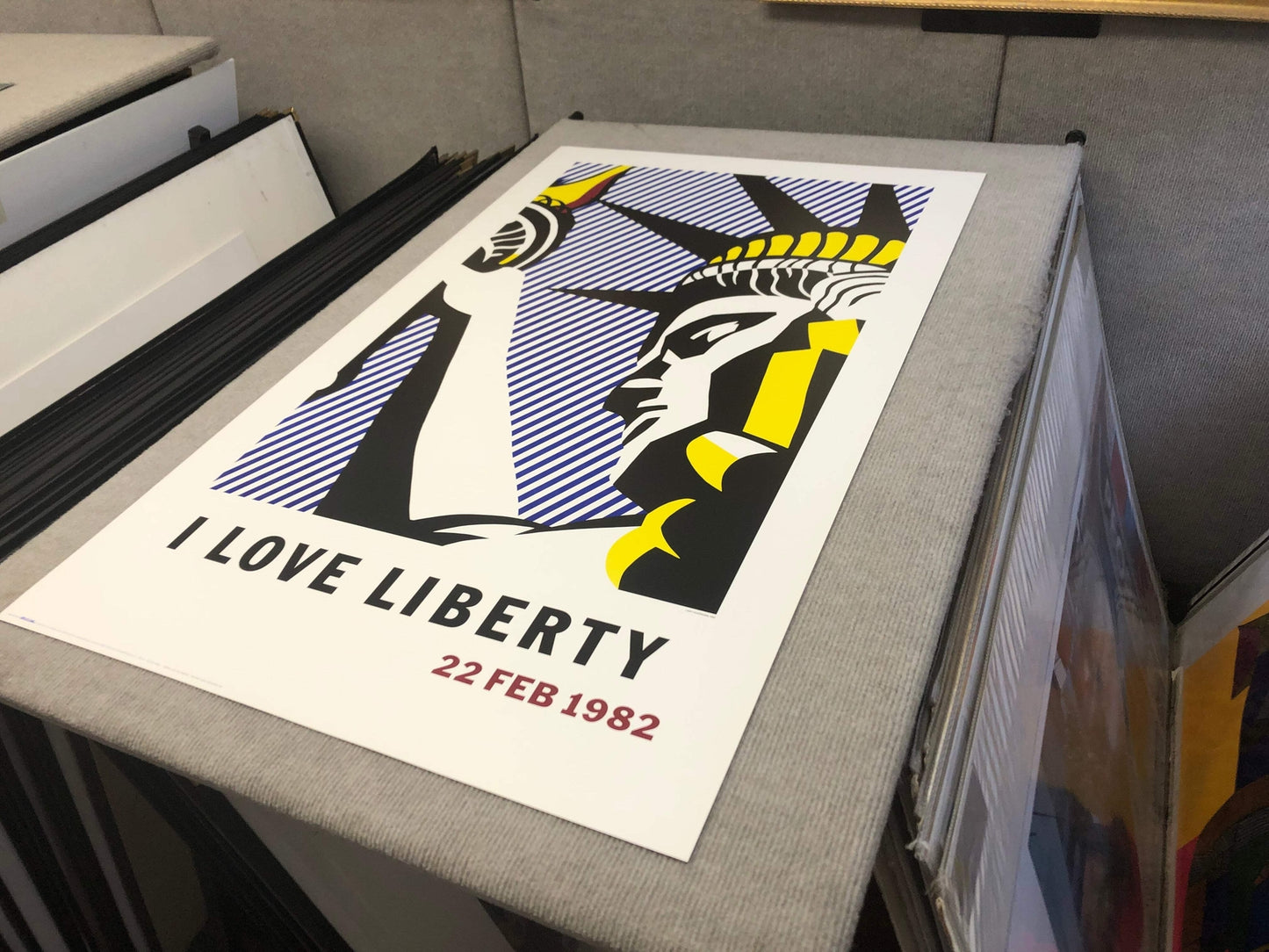 Roy Lichtenstein I Love Liberty " Poster Pop Art Yellow, Black