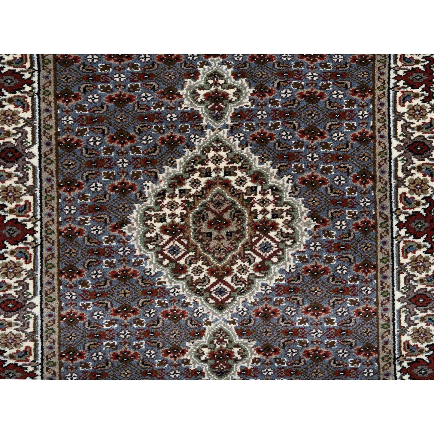 2'5"X23' Gray Wool Hand Knotted Tebraz Mahi Runner Oriental Rug