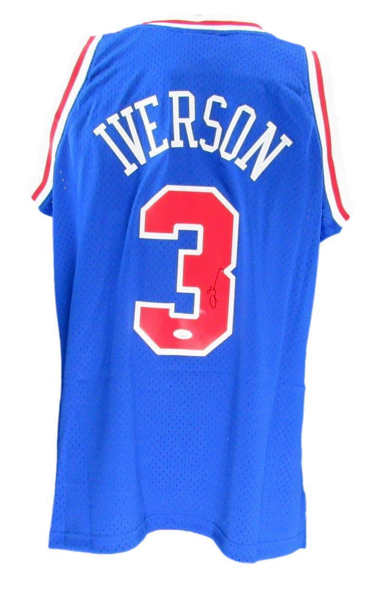 Allen Iverson Hof Autographed Royal Mitchell &