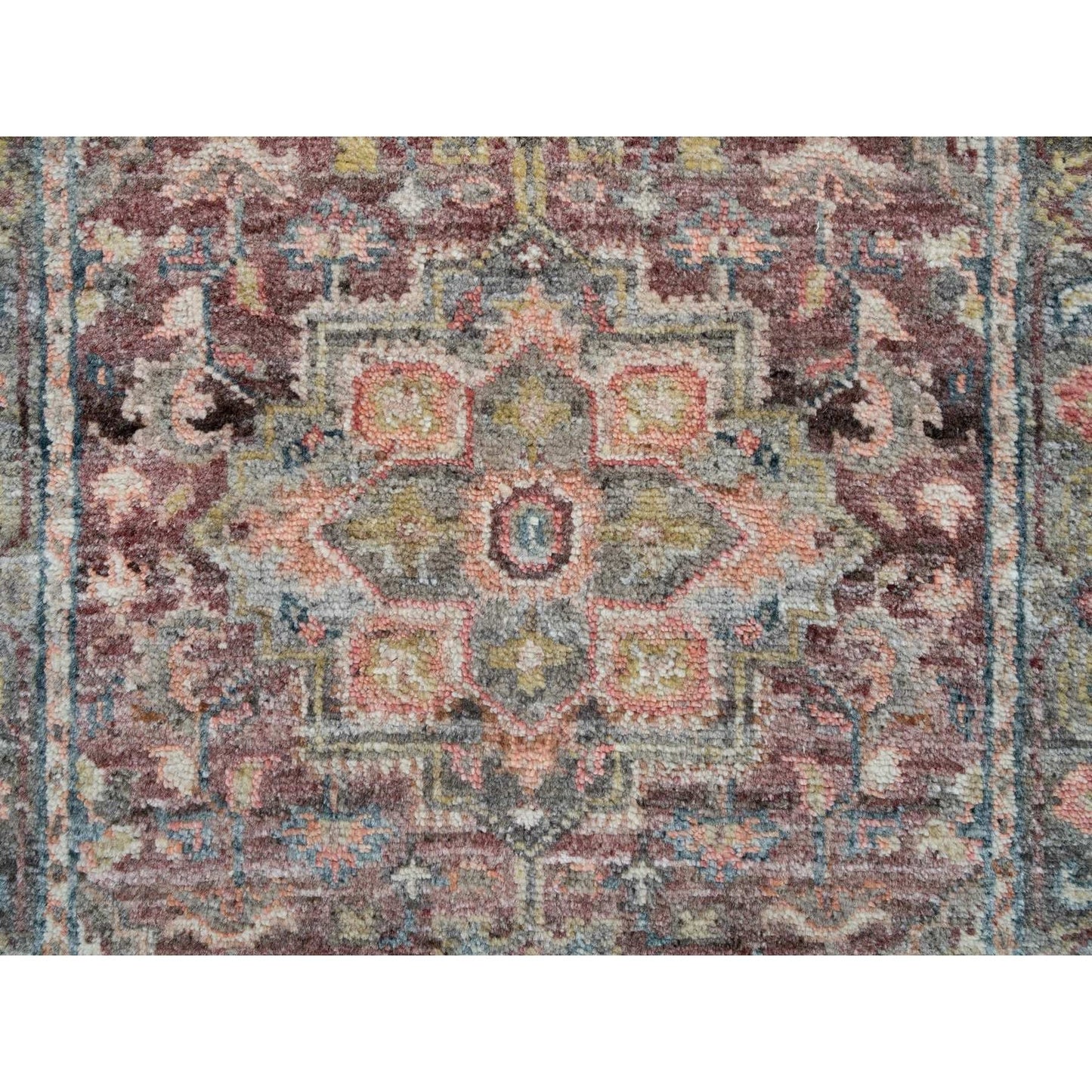 2'6"X15'8" Red Wool Heris Revival Hand Knotted Xl Runner Oriental Rug