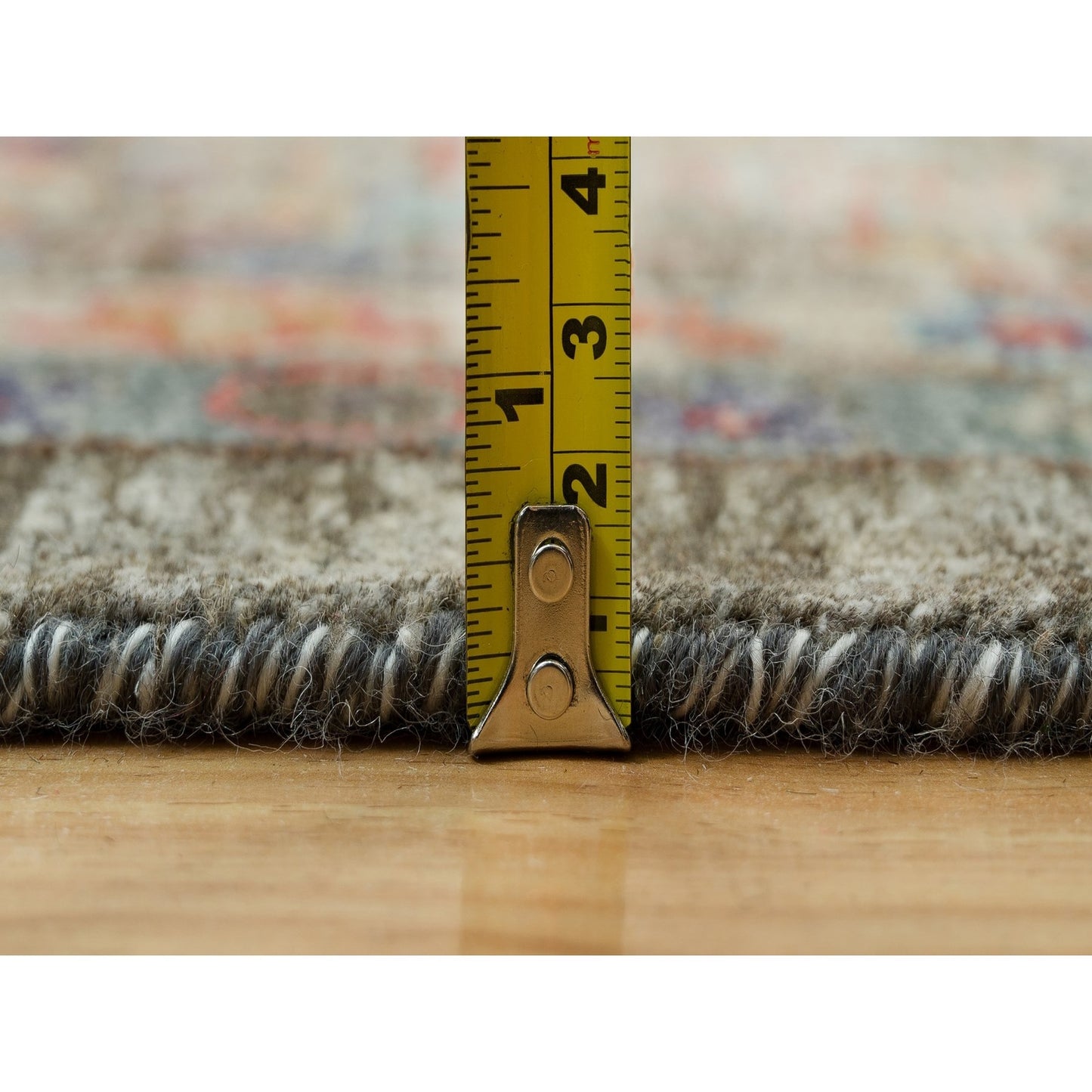 10'X10' Brown Striae Pattern Hand Knotted Silk Textured Wool Square Rug