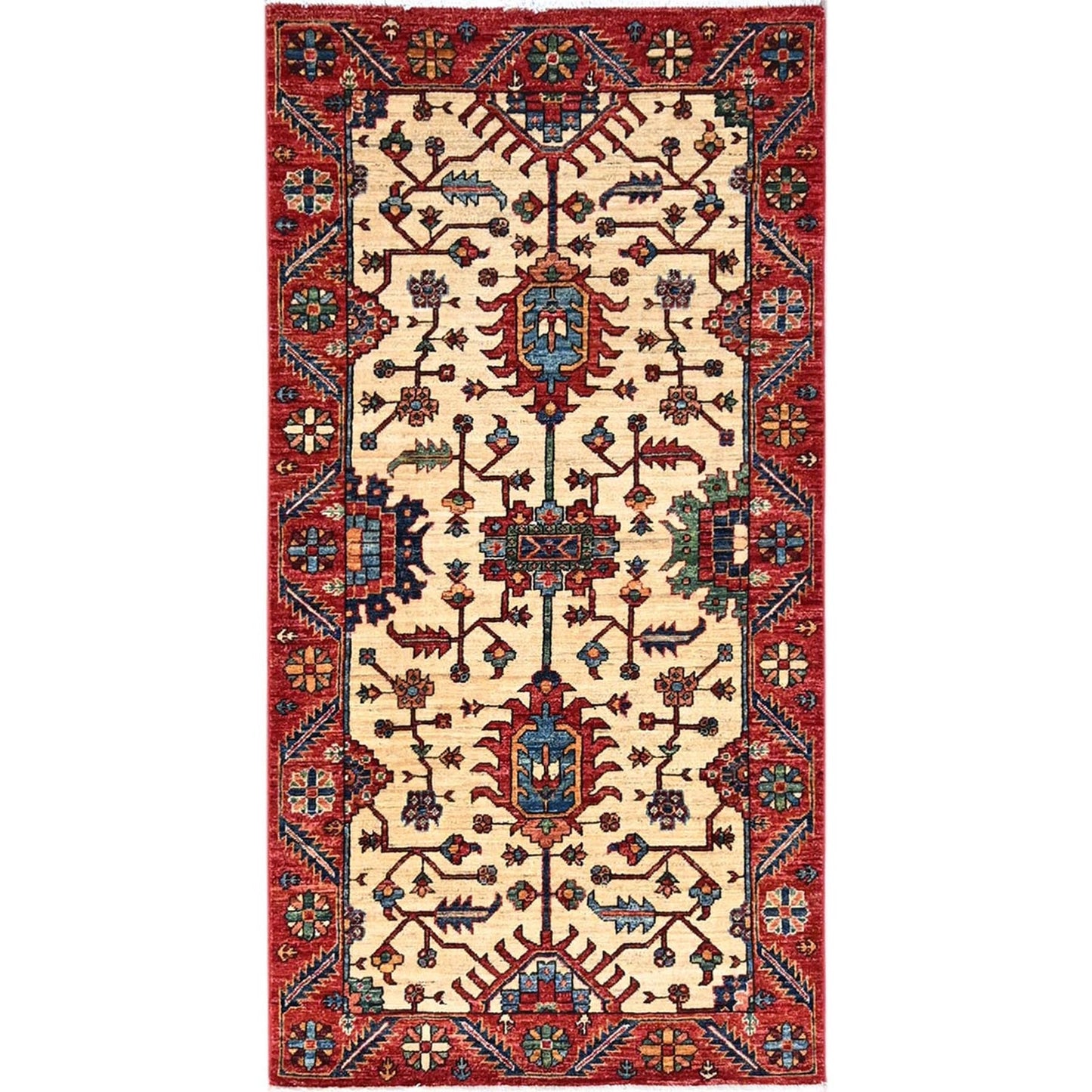 3'2"X6'1" Tuscan Beige Luxurious Wool Aryana Collection Oriental Rug