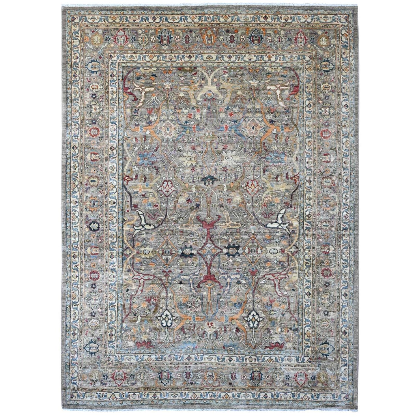 9'X12'1" Brown Aryana, Bijar Garus High Mountain Wool Hand Knotted Rug