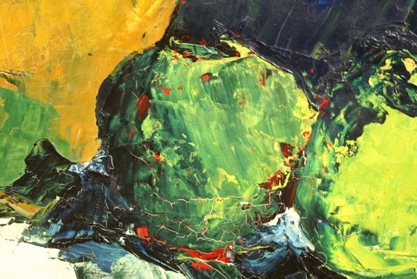 Laszlo Ridovics Still Life With Blue Apples Oil Painting Signed P25 Hungary