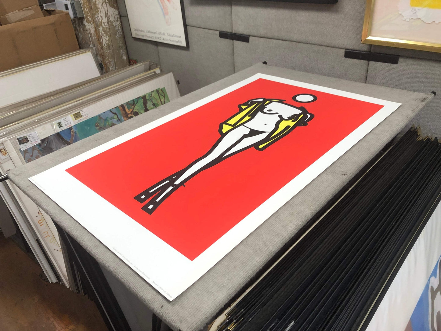 Julian Opie Woman Taking Off Mans Shirt. 5 " Serigraph Contemp