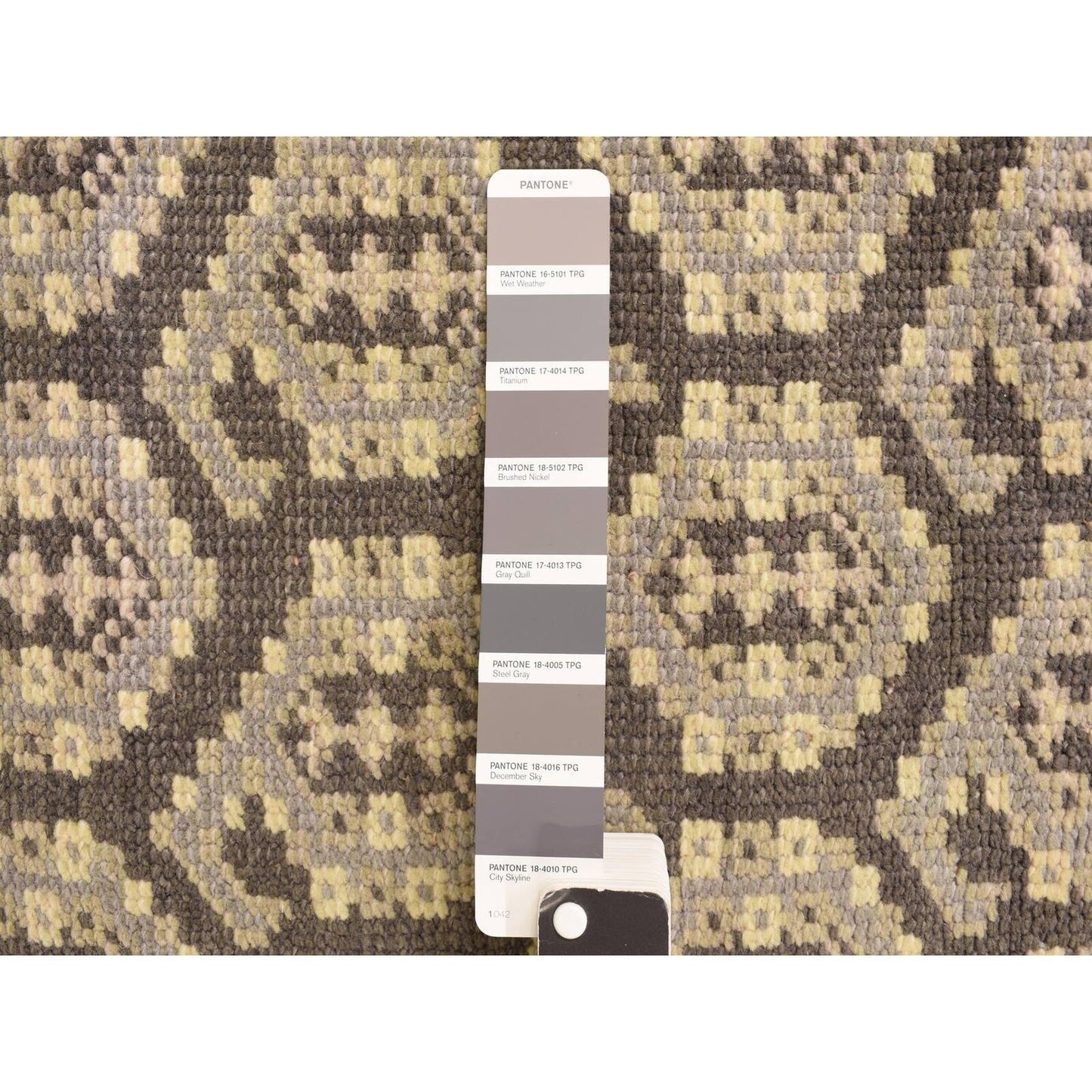 11'8"X15' Carbon Gray Turkish Knot Oushak Wool Hand Knotted Oversized Rug