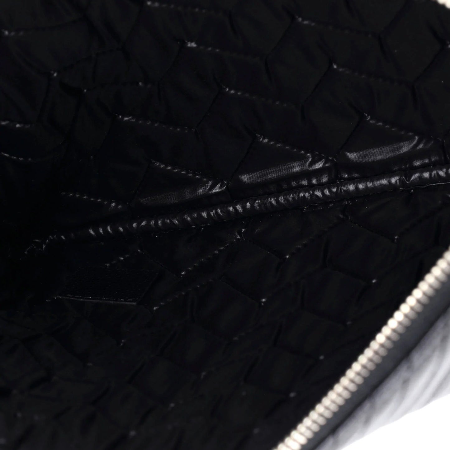 Chanel O Case Clutch Chevron Caviar Medium