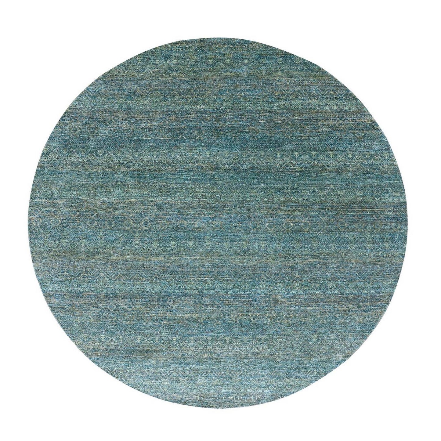 8'X8' Green Hand Knotted Kohinoor Herrita 100% Wool Round Oriental Rug