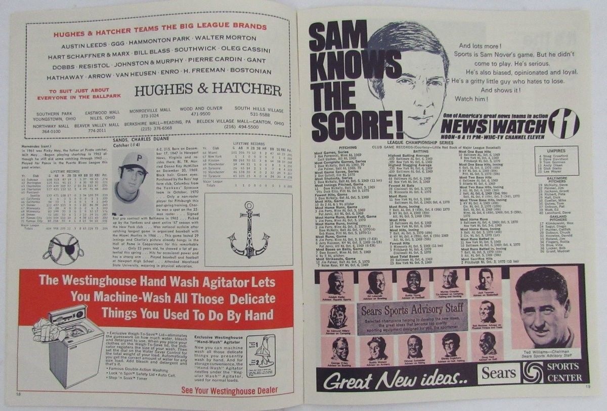 1971 Pittsburgh Pirates Official Baseball Program