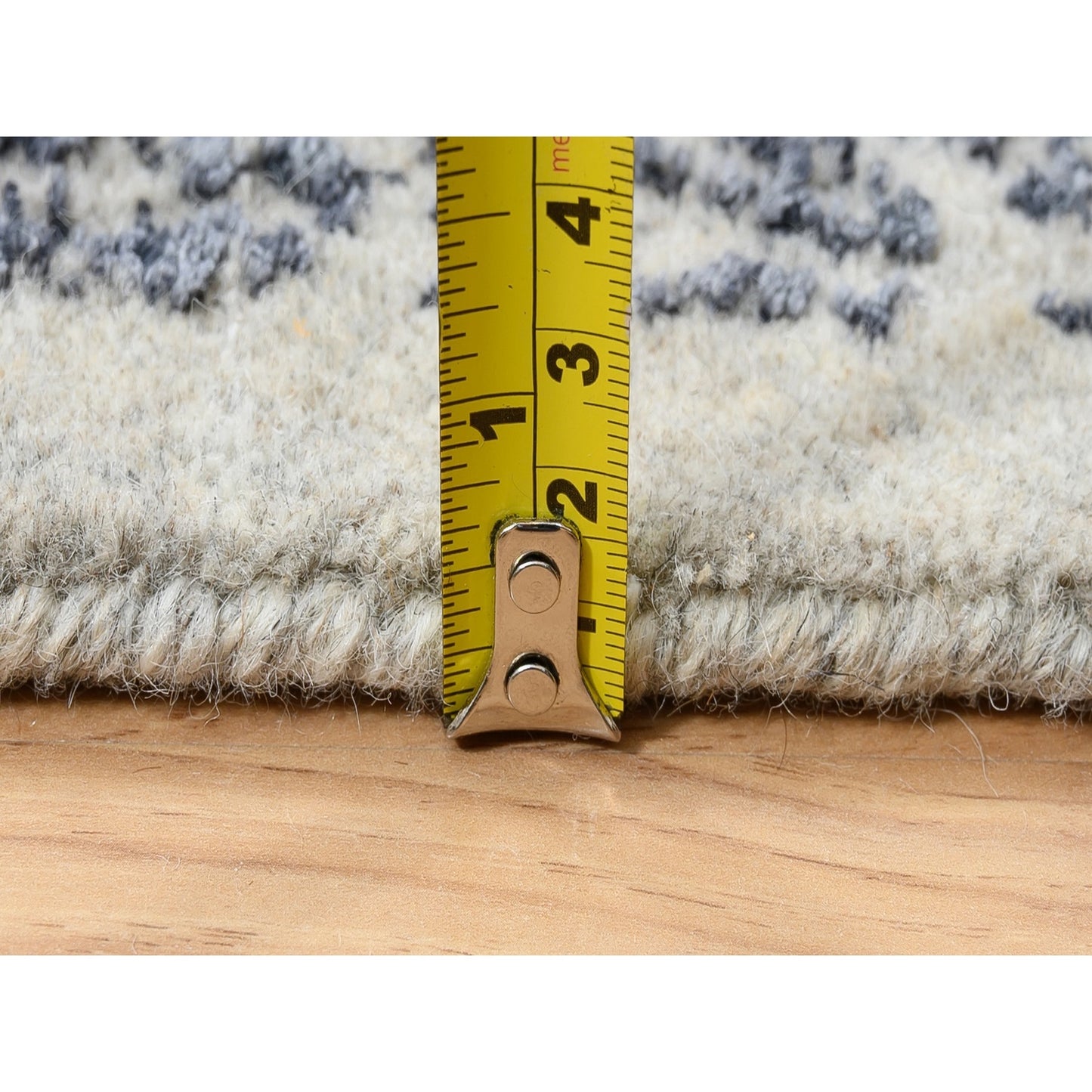 9'1"X12' Hand Loomed Light Gray Fine Jacquard Wool And Art Silk Rug