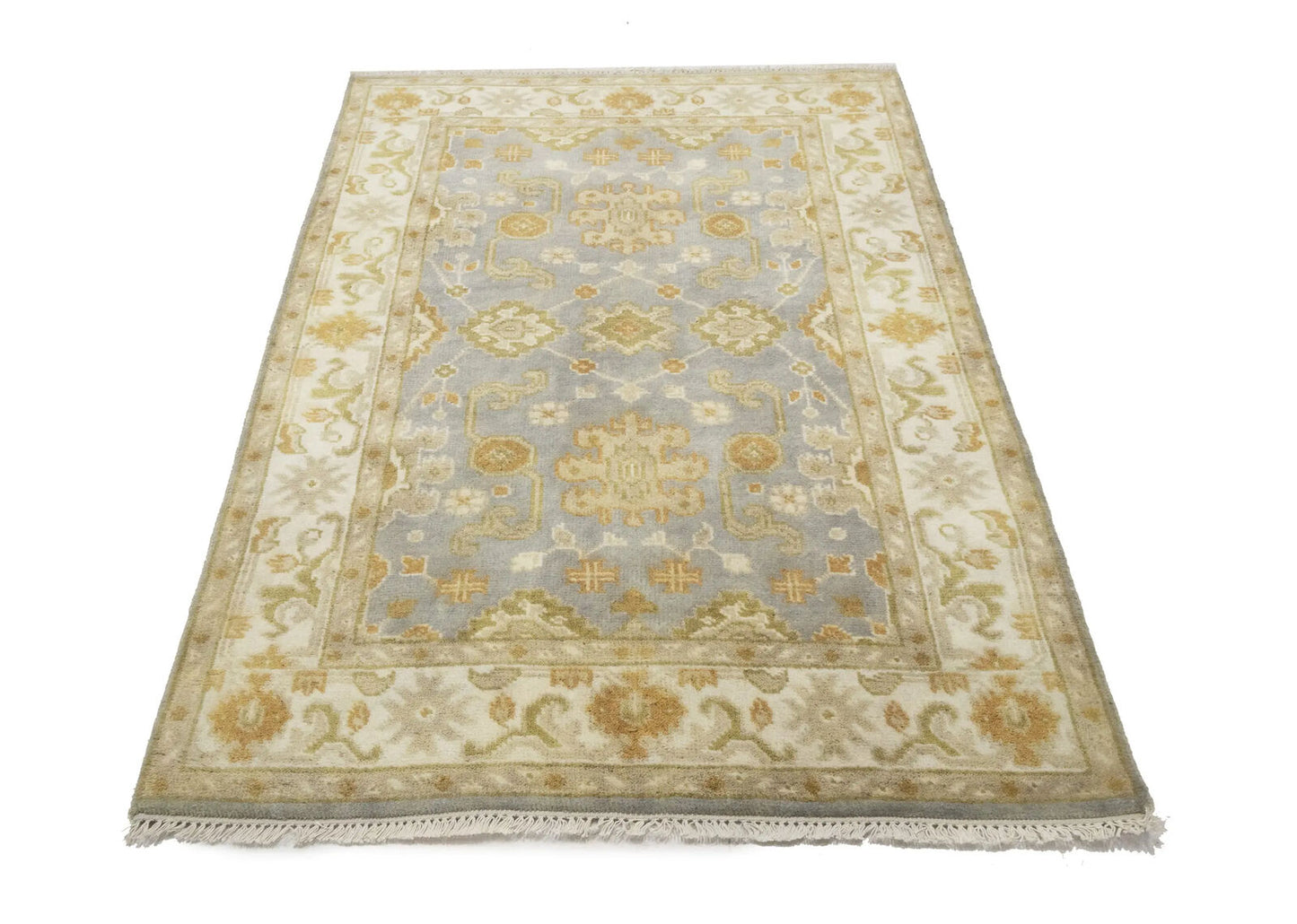 Handmade Classic Oushak Chobi Rug Floral Design