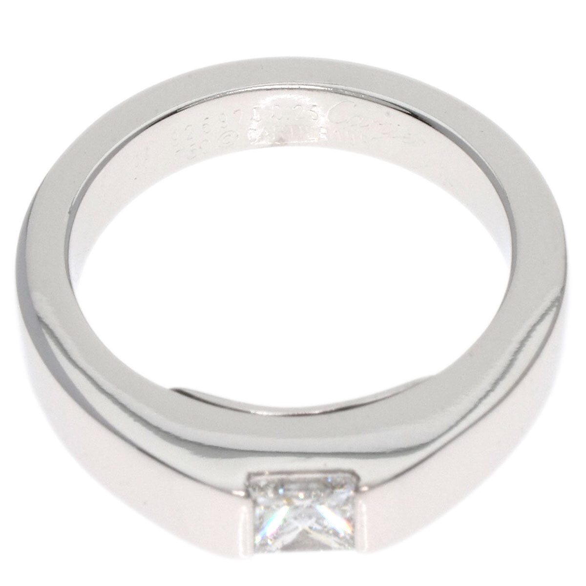 CARTIER Ring Tank Diamond #44 K18 White Gold
