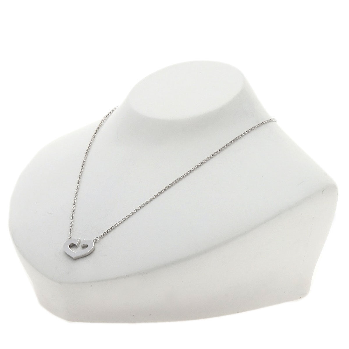 Cartier Necklace C Heart K18 White Gold