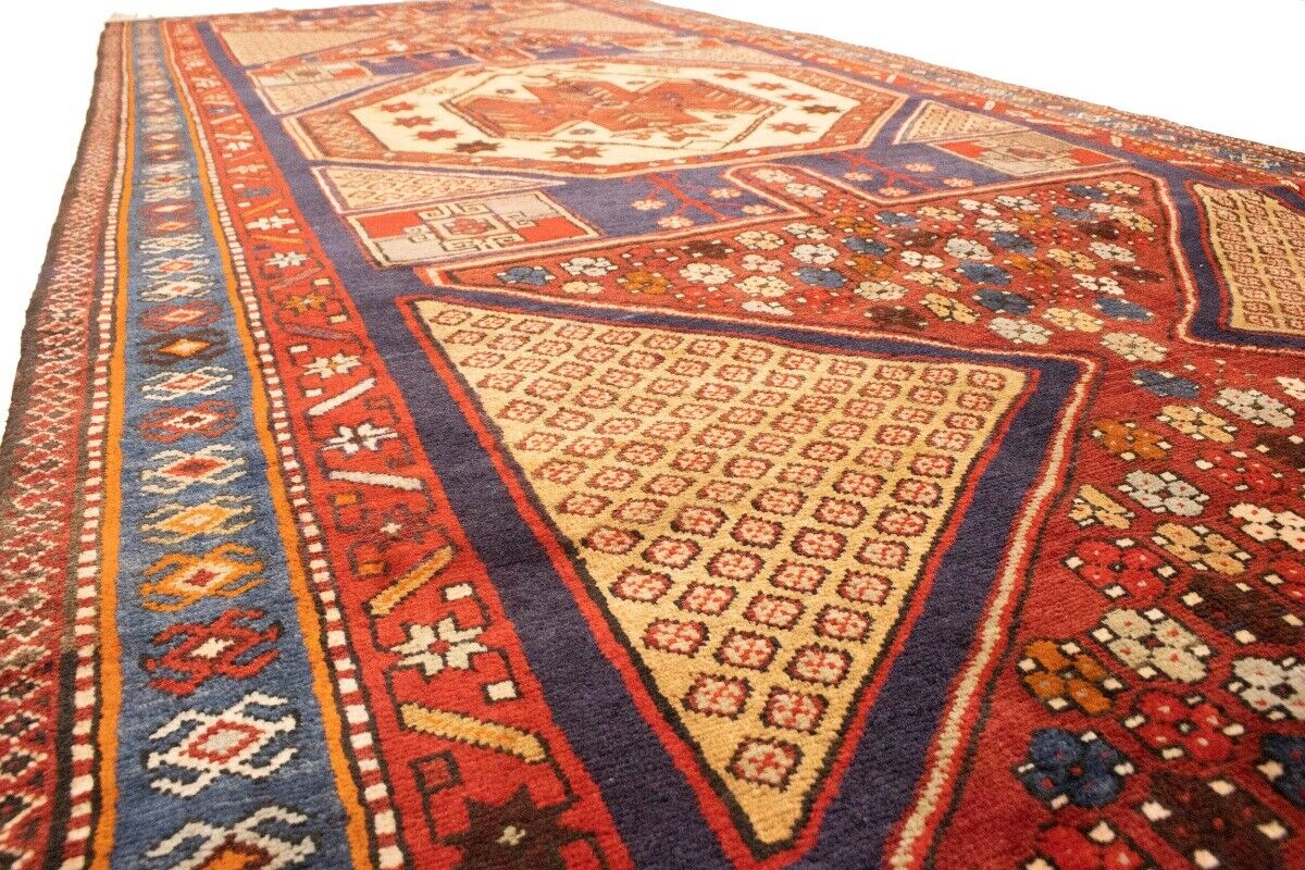 Heriz Geometric Wool Oriental Rug Farmho Hallway