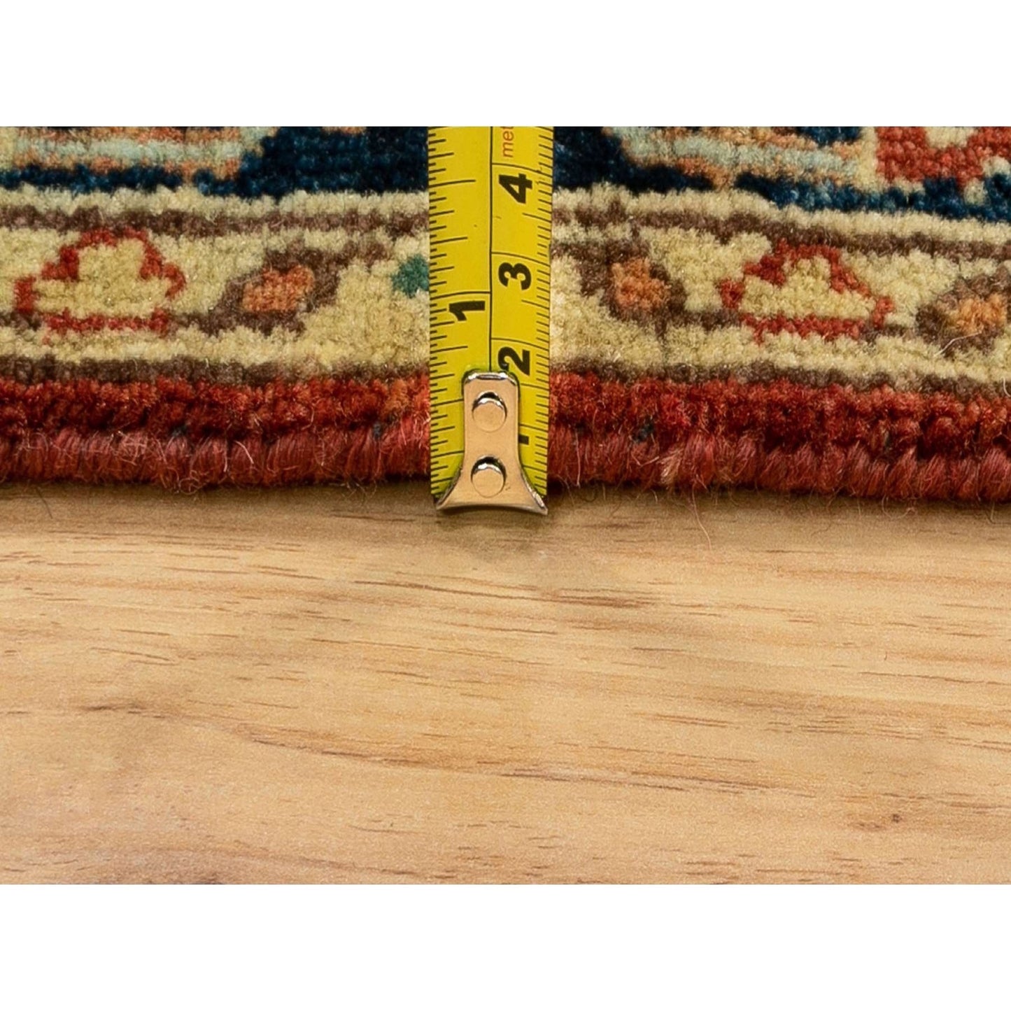 3'1"X5'2" Soft Wool Red Antiqued Heris Re-Creation Hand Knotted Rug