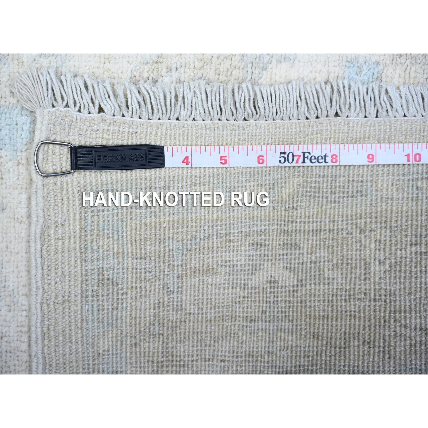 3'9"X5'7" Stone White Washed Out Peshawar Wool Hand Knotted Oriental Rug