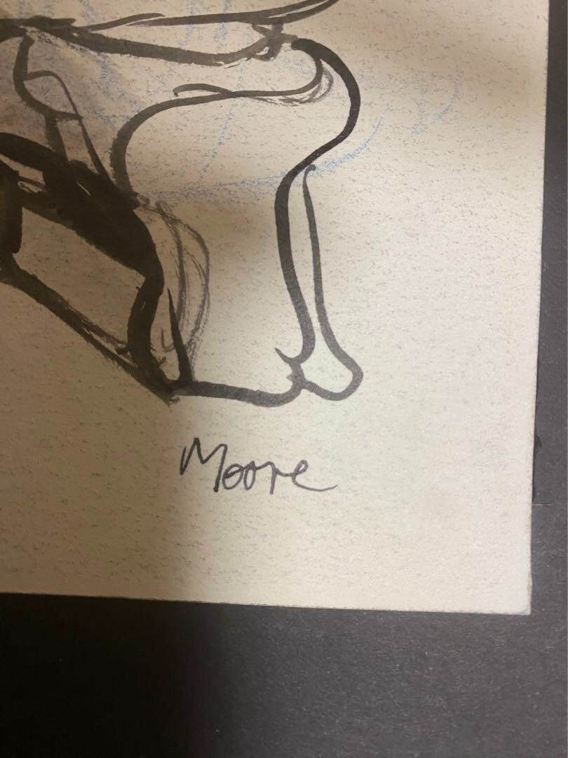 Henry Moore Original Painting Ink And Watercolour