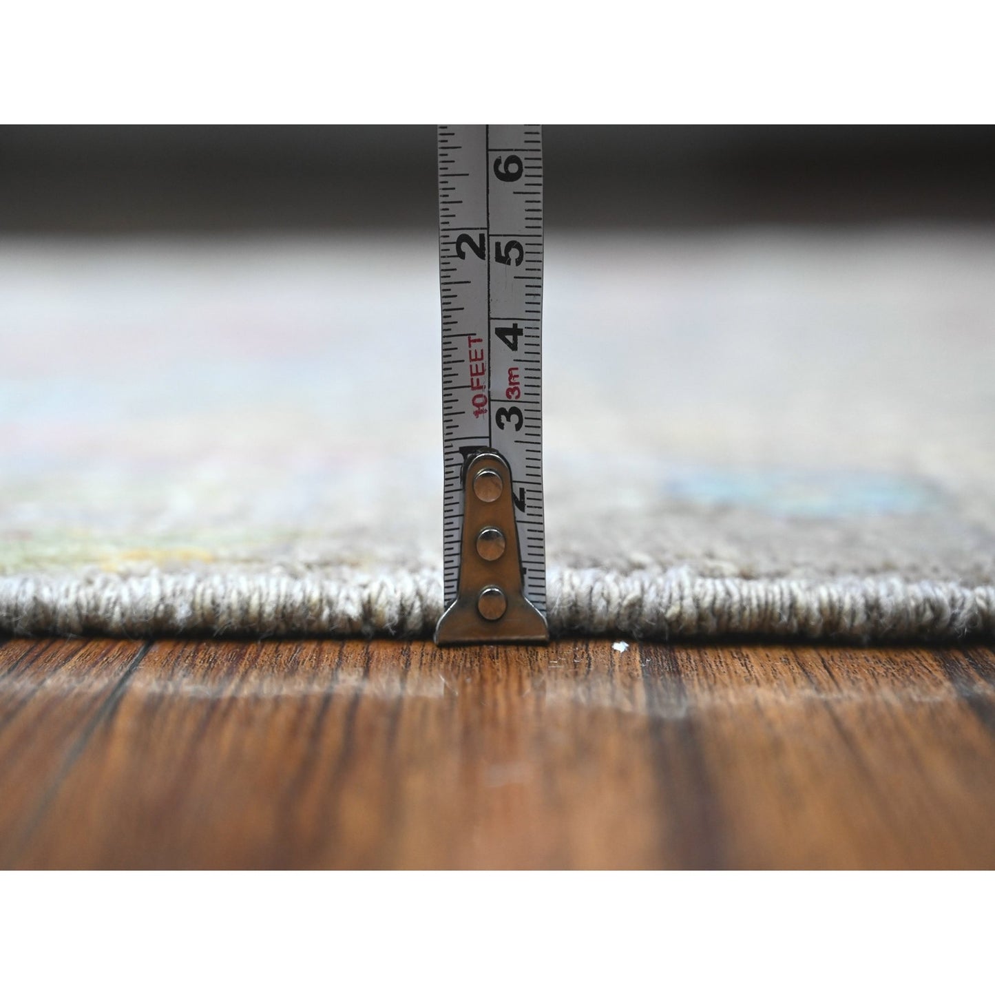 4'2"X20' Fashion Gray Hand Knotted Peshawar Wool Wide Runner Oriental Rug