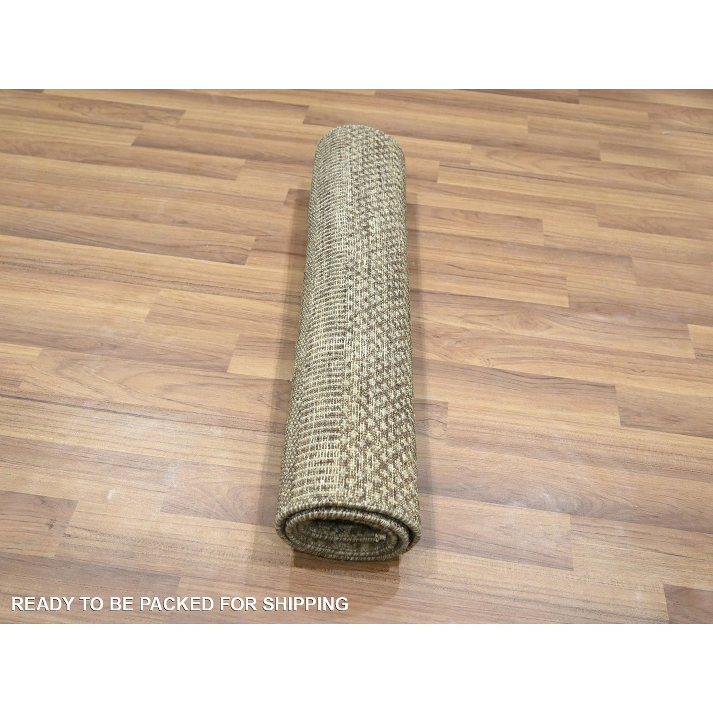 2'X3' Brown Hand Knotted Modern Grass Design Mat Wool Small Oriental Rug