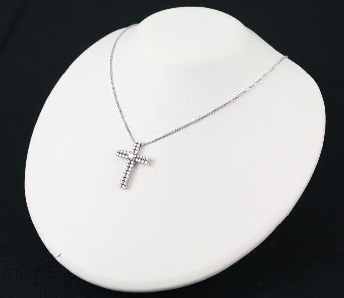Kashikey Necklace Cross Diamond 0.52Ct/1.00Ct 900 Platinum/18K Rg/Wg