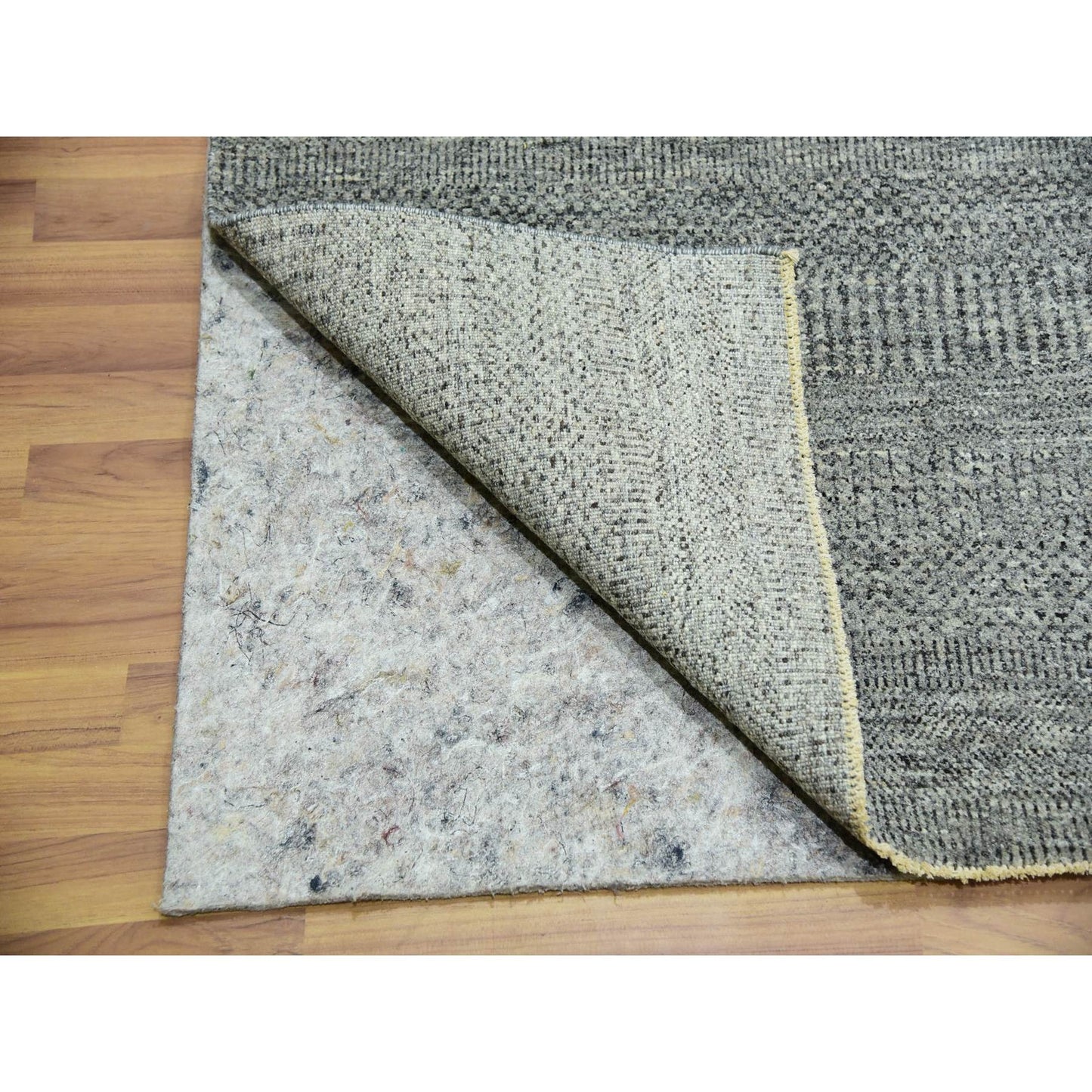 10'X10' Grandma Gray Undyed Modern Grass Hand Knotted Wool Oriental Rug