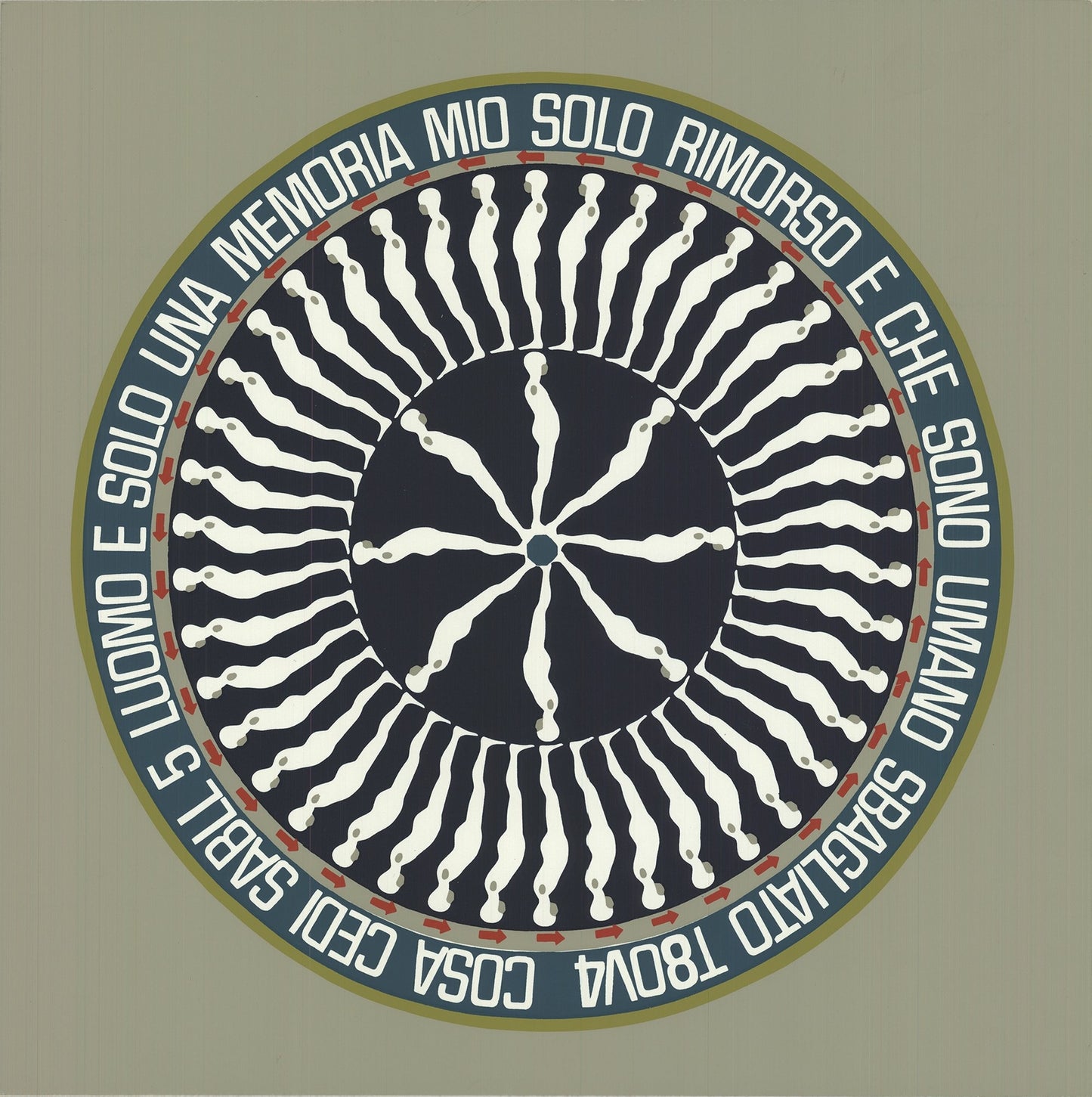 Ernest Trova Man Is Only A Memory " Serigraph Pop Art White Blue