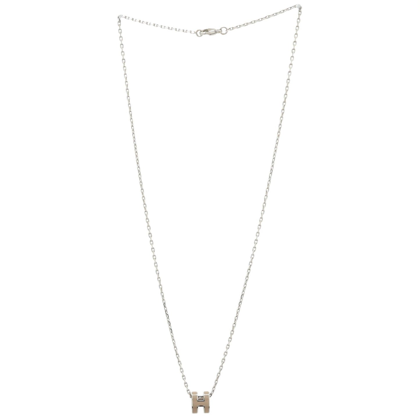 Hermes Pop H Pendant Chain Necklace Metal And Enamel Mini