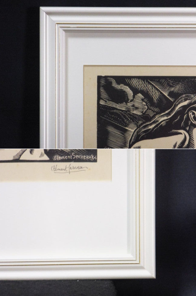 Clment Serveau 1934 Signed Woodcut "Nude" Limited Ed. 35/50 French Modernist