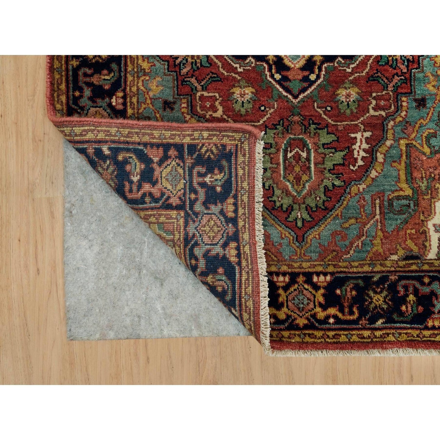 2'8"X22' Carmine Red Heris Re-Creation Soft Wool Xl Runner Oriental Rug