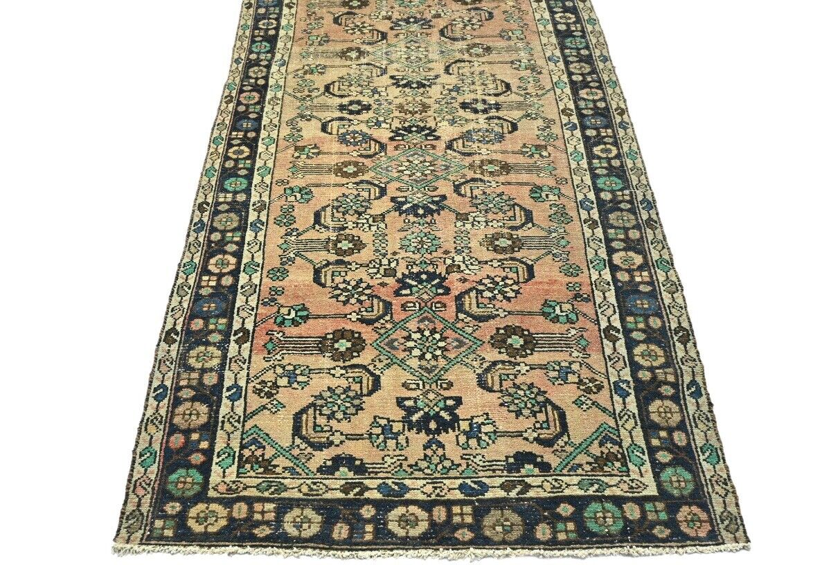 Vintage Antique Oriental Runner Rug Muted