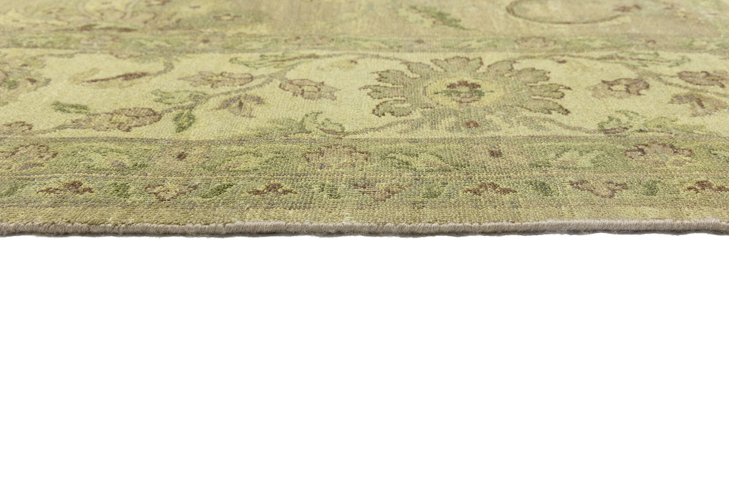 Hand-Knotted Wool Oriental Rug Large Distressed