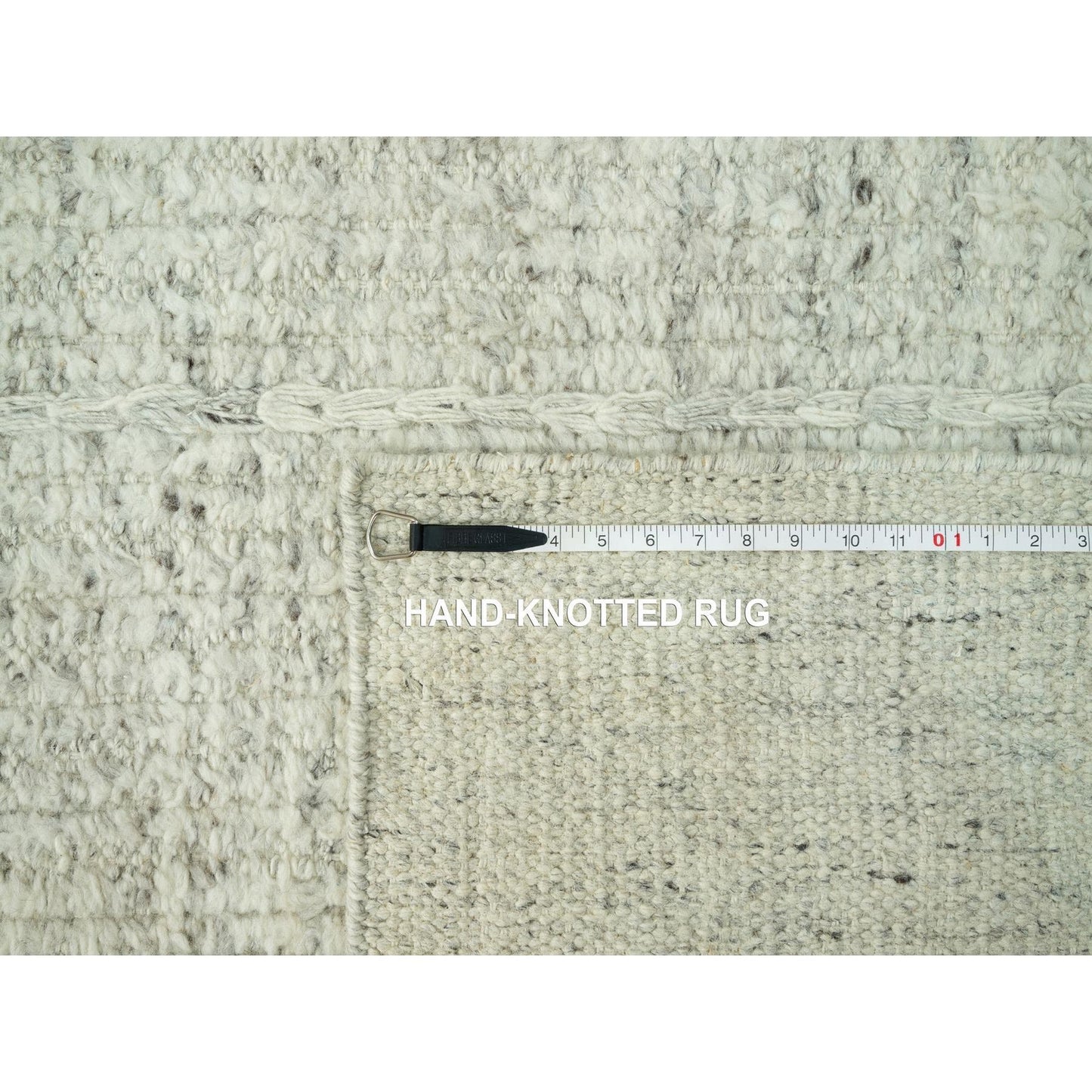 10'3"X10'3" Edgecomb Gray Flat Weave Pure Wool Cord Hand Woven Square Rug