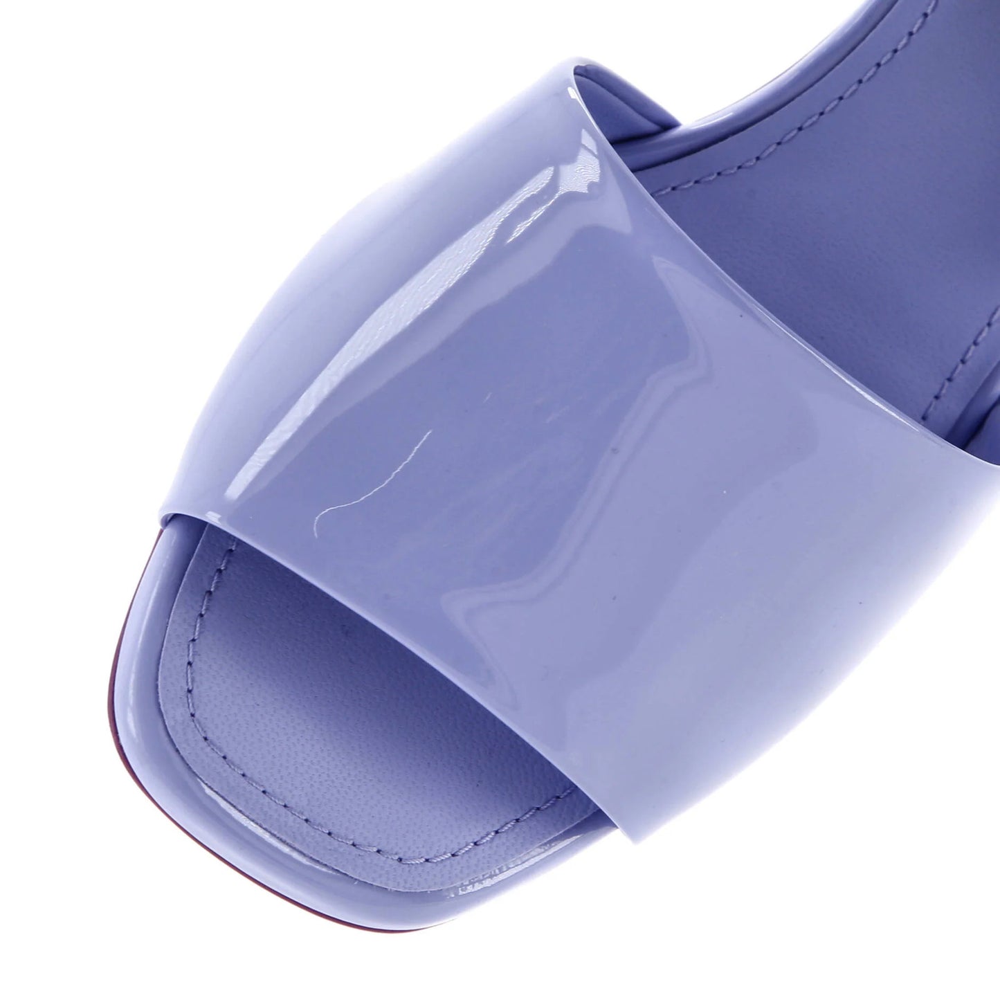 Chanel Women'S Cc Block Heeled Mule Sandals Patent