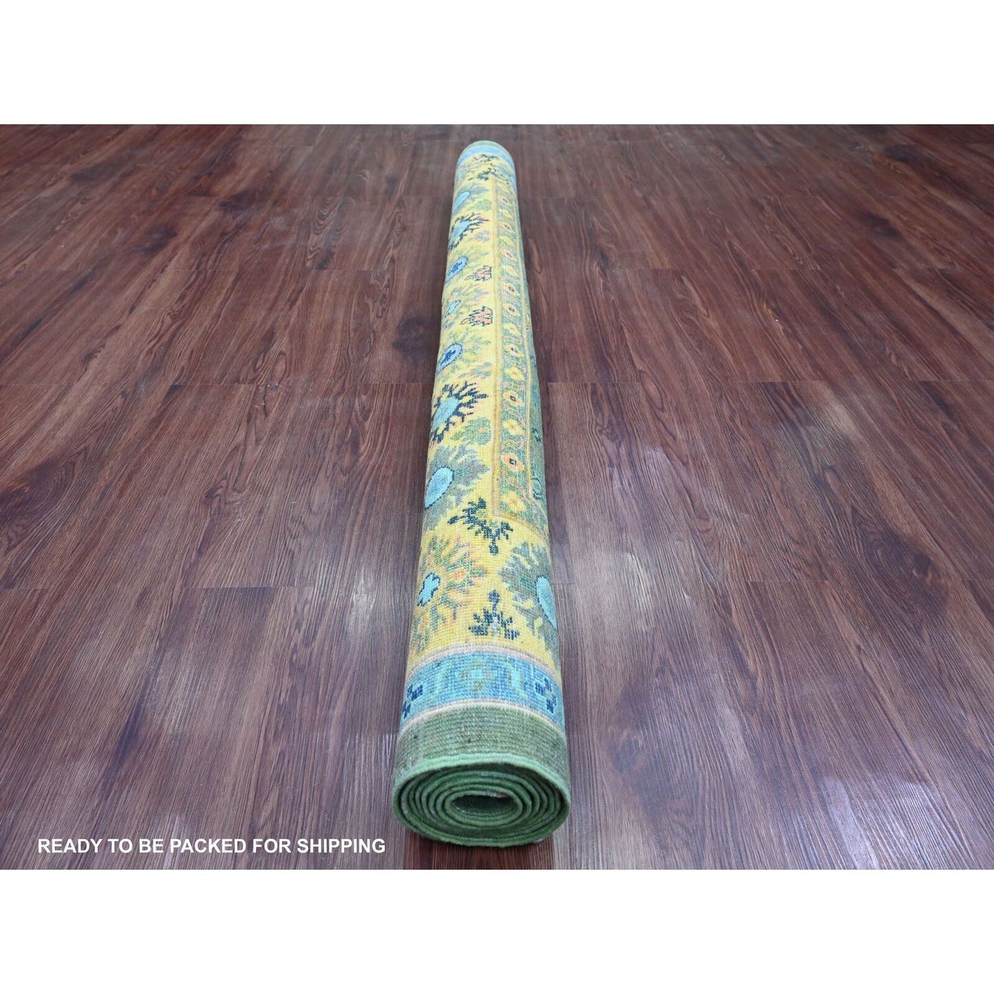 5'4"X7'6" Green Fusion Kazak Caucasian Design Pure Wool Hand Knotted Rug