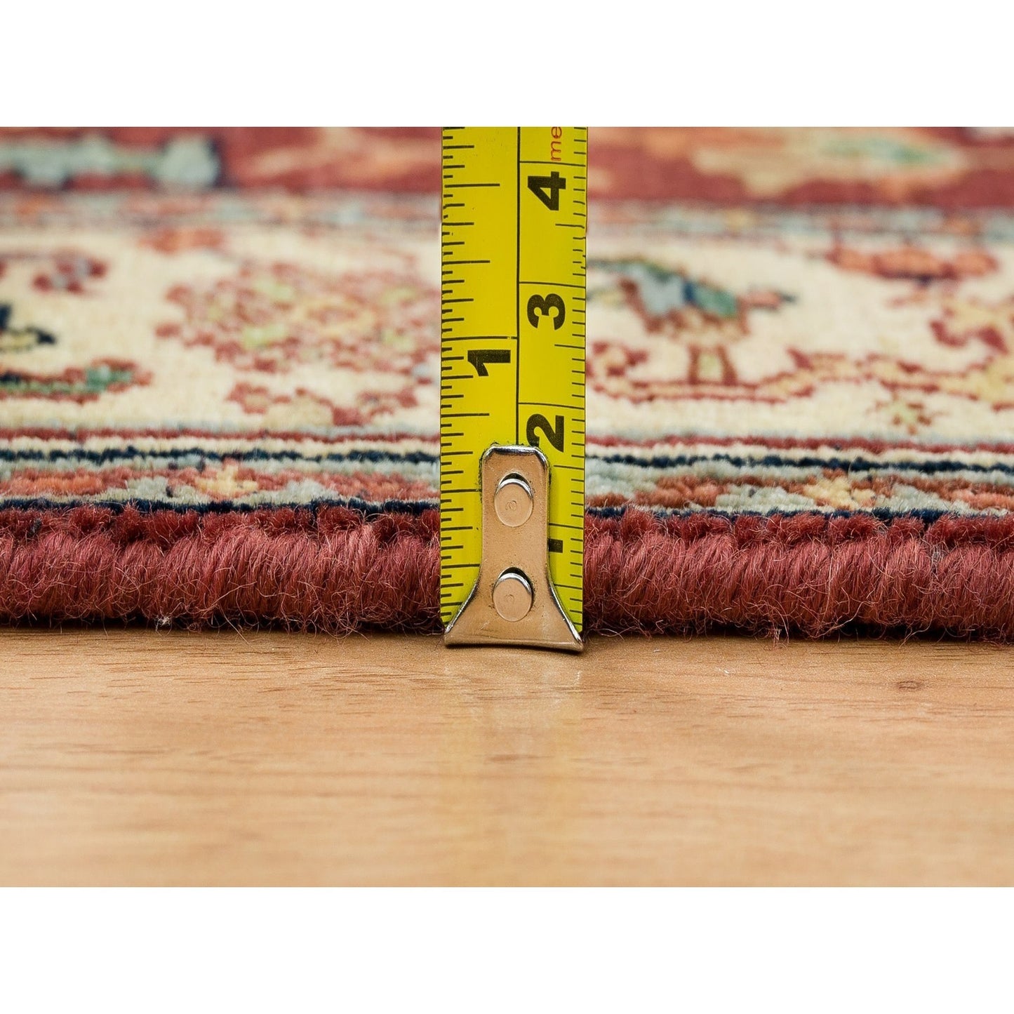 2'7"X12' Red Fine Heris Re-Creation Wool Hand Knotted Runner Rug