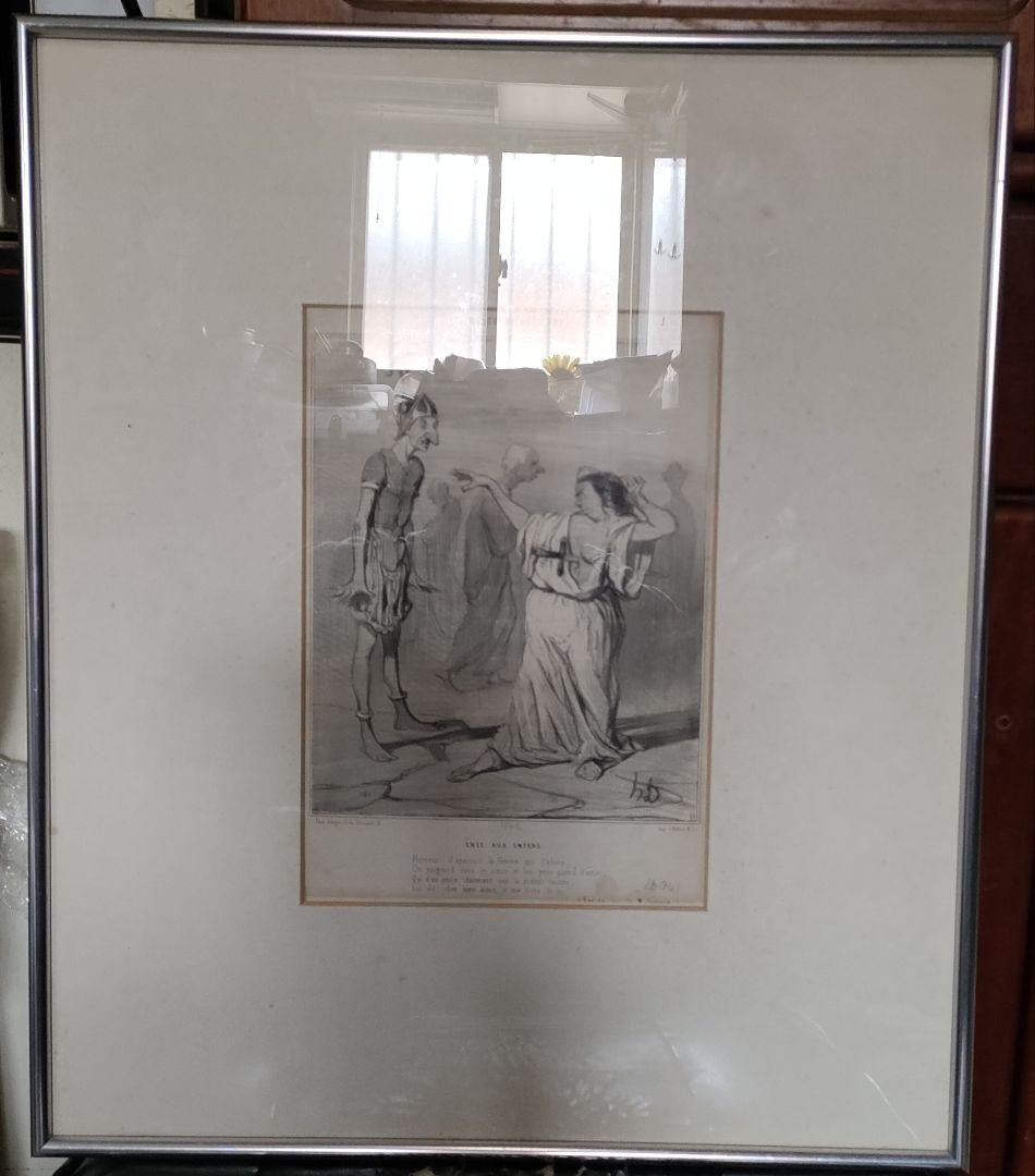 Honore Daumier Lithograph 1842 Ne Aux Enfers Le