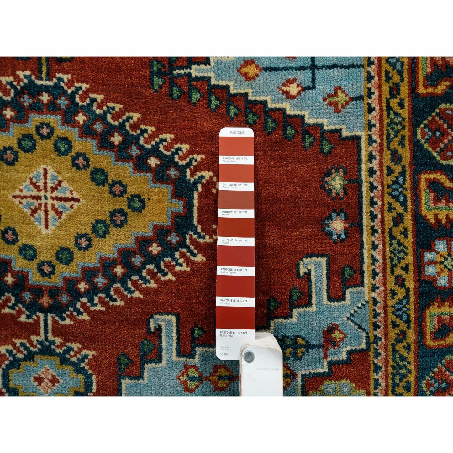 4'X10' Brick Red Wool Hand Knotted Farsian Viss Design Wide Runner Rug