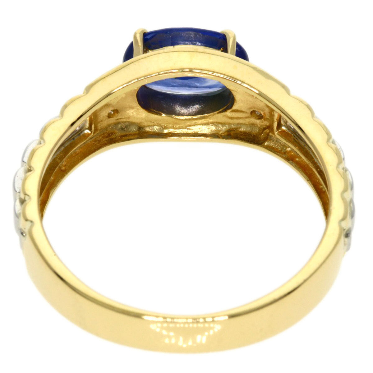 1.12Ct Sapphire Diamond Ring K18 Yellow Gold