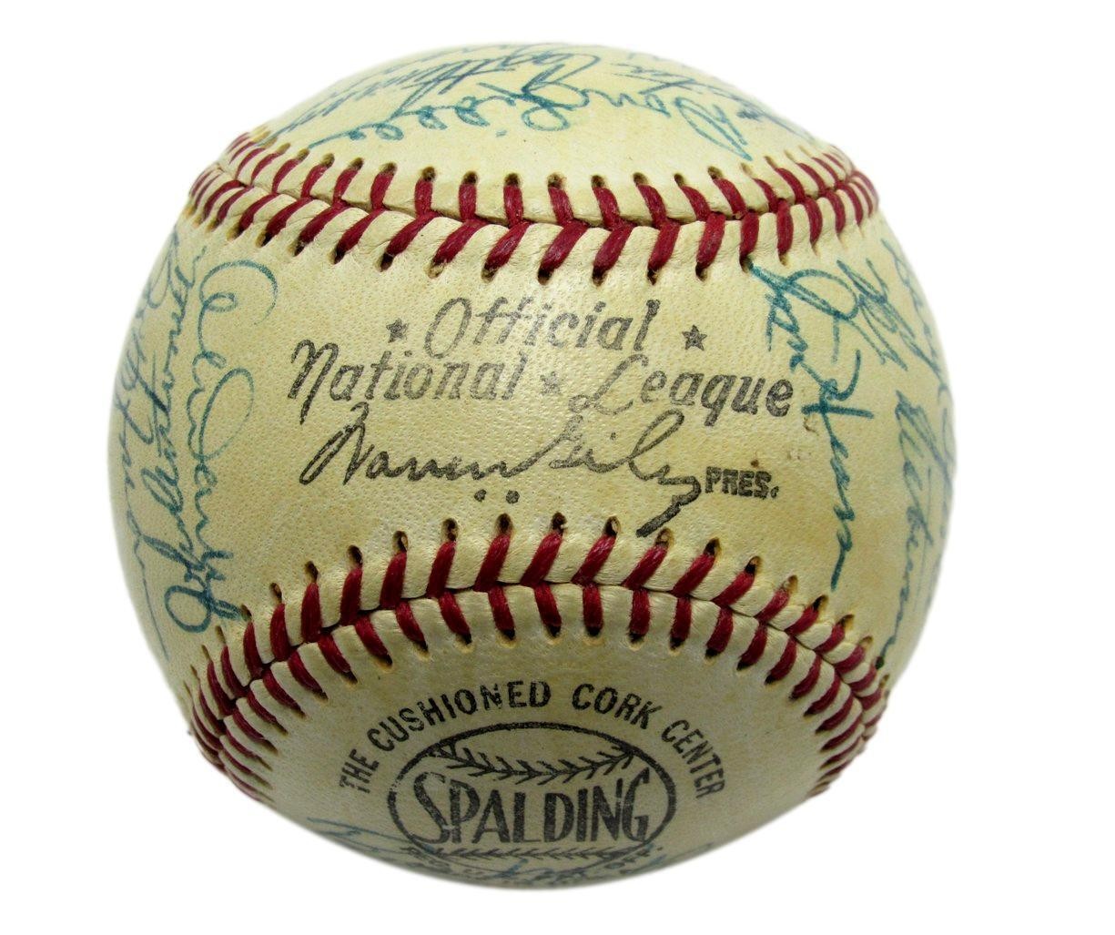 Vintage 1956 New York Giants Autographed By 25 Willie Mays Rawlings Onl Baseball