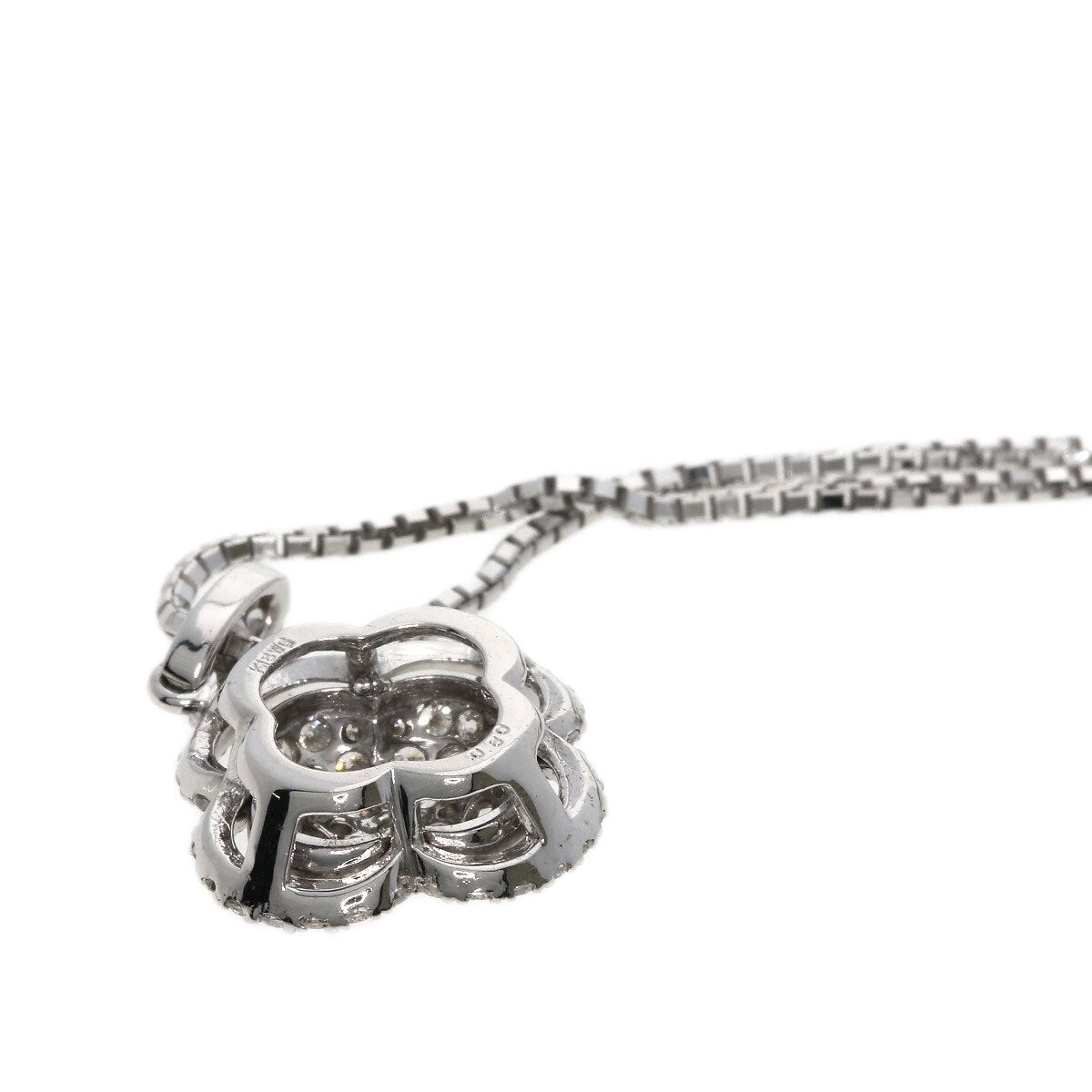 0.8Ct Diamond Necklace K18 White Gold 5.6G