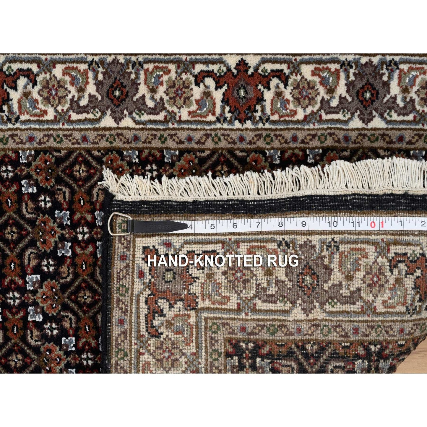 2'5"X20' Black Hand Knotted 175 Kpsi Wool And Silk Herrita Xl Runner Rug