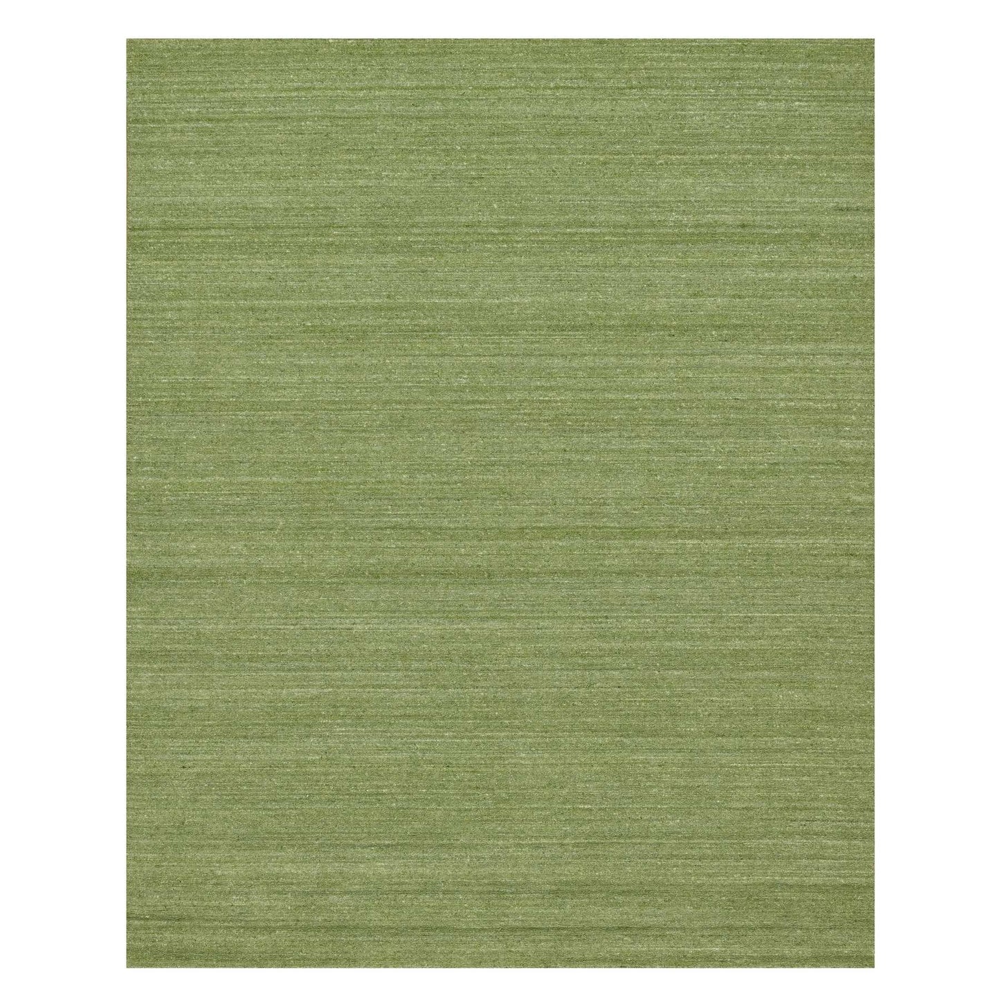 8'X10' Green Tone On Tone Plain Modern Striae Design Wool Hand Loomed Rug