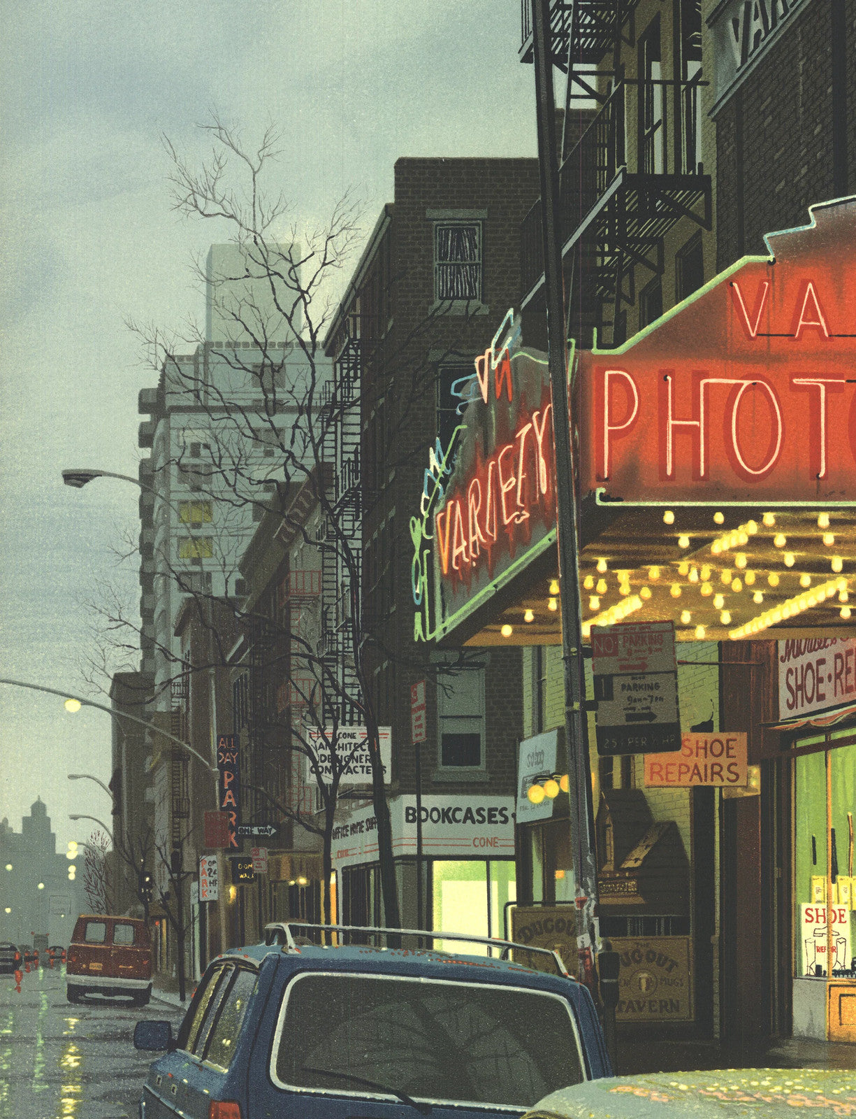 Davis Cone Variety Photoplays, Soho Signed " Lithograph Realism