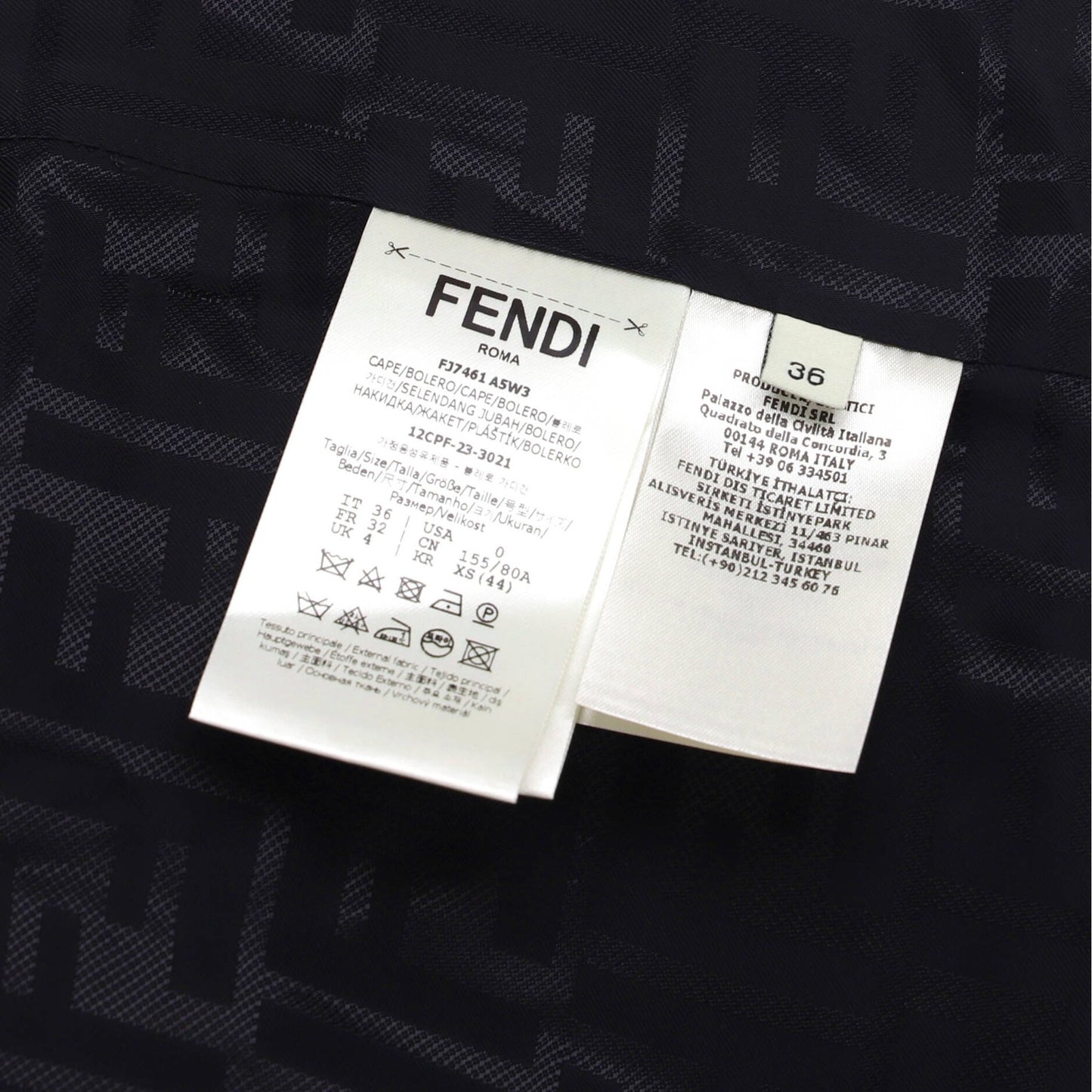 Fendi Women'S Double Breasted Jacket Zucca Polyester And Cotton