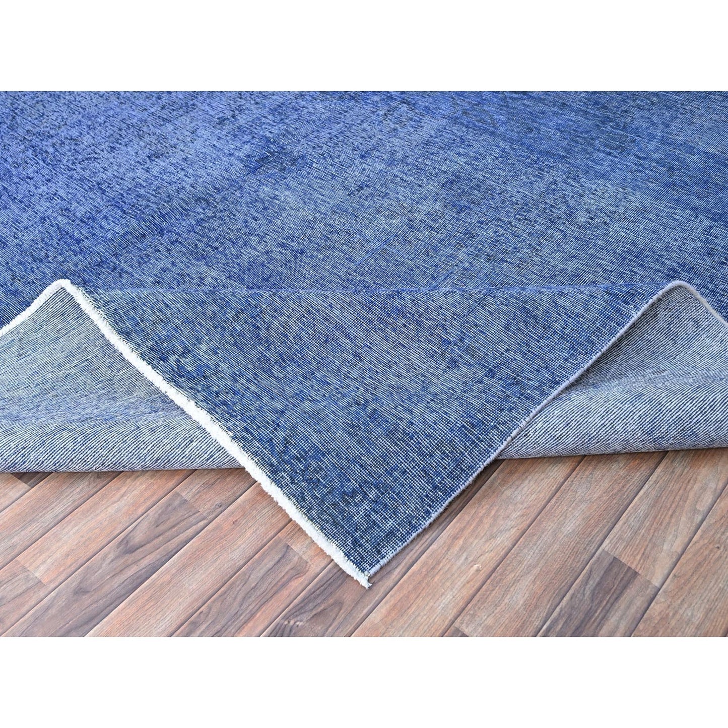 10'X12'7" Blue Hand Knotted Vintage Zoroastrian Tebraz Wool Oriental Rug