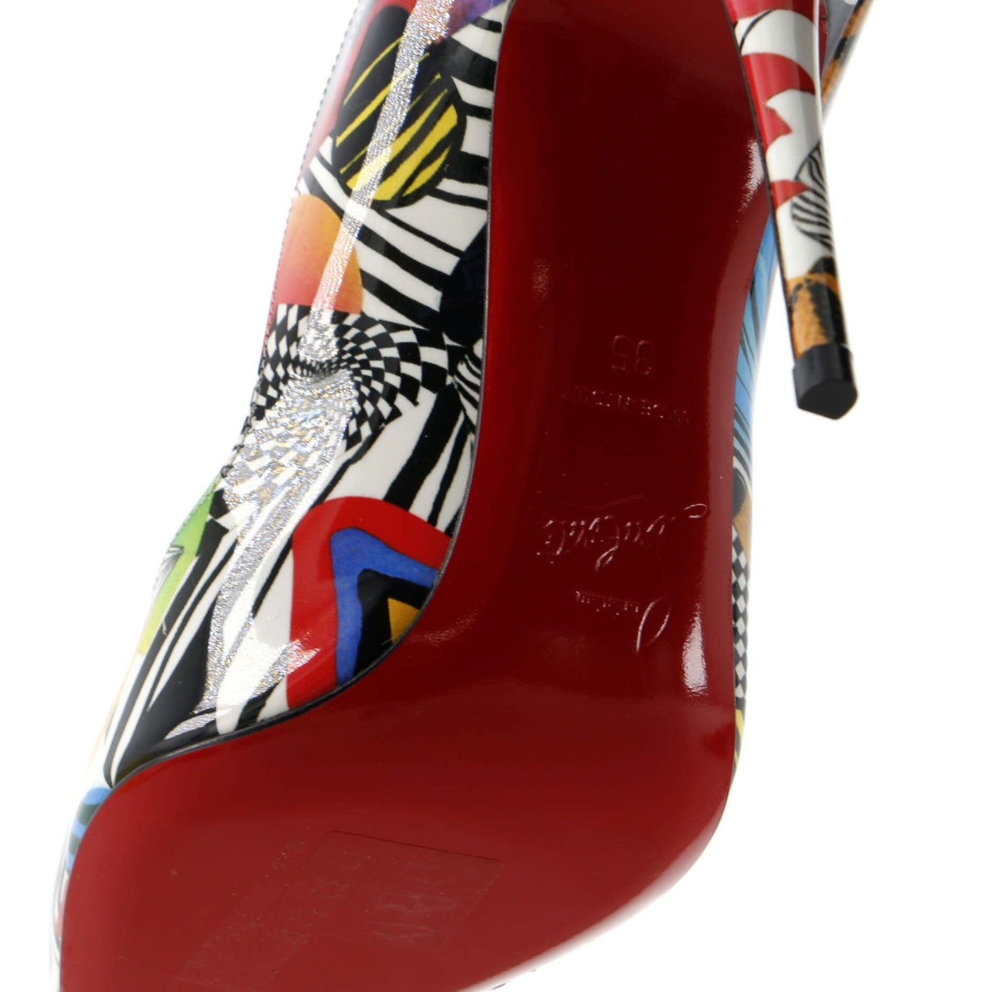 100 Christian Louboutin Women's Hot Chick Pumps Printed Patent